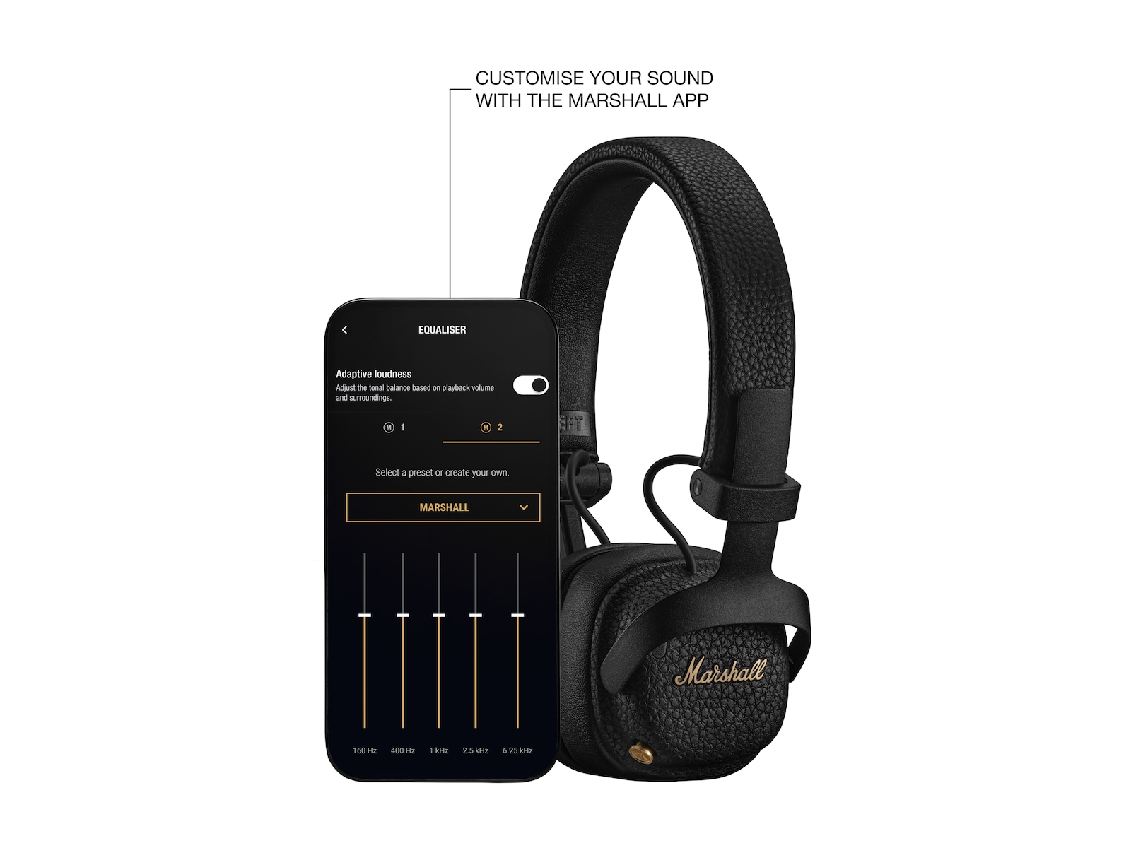 Marshall Milton A.N.C. trådløse on-ear hodetelefoner (sort) Hodetelefoner