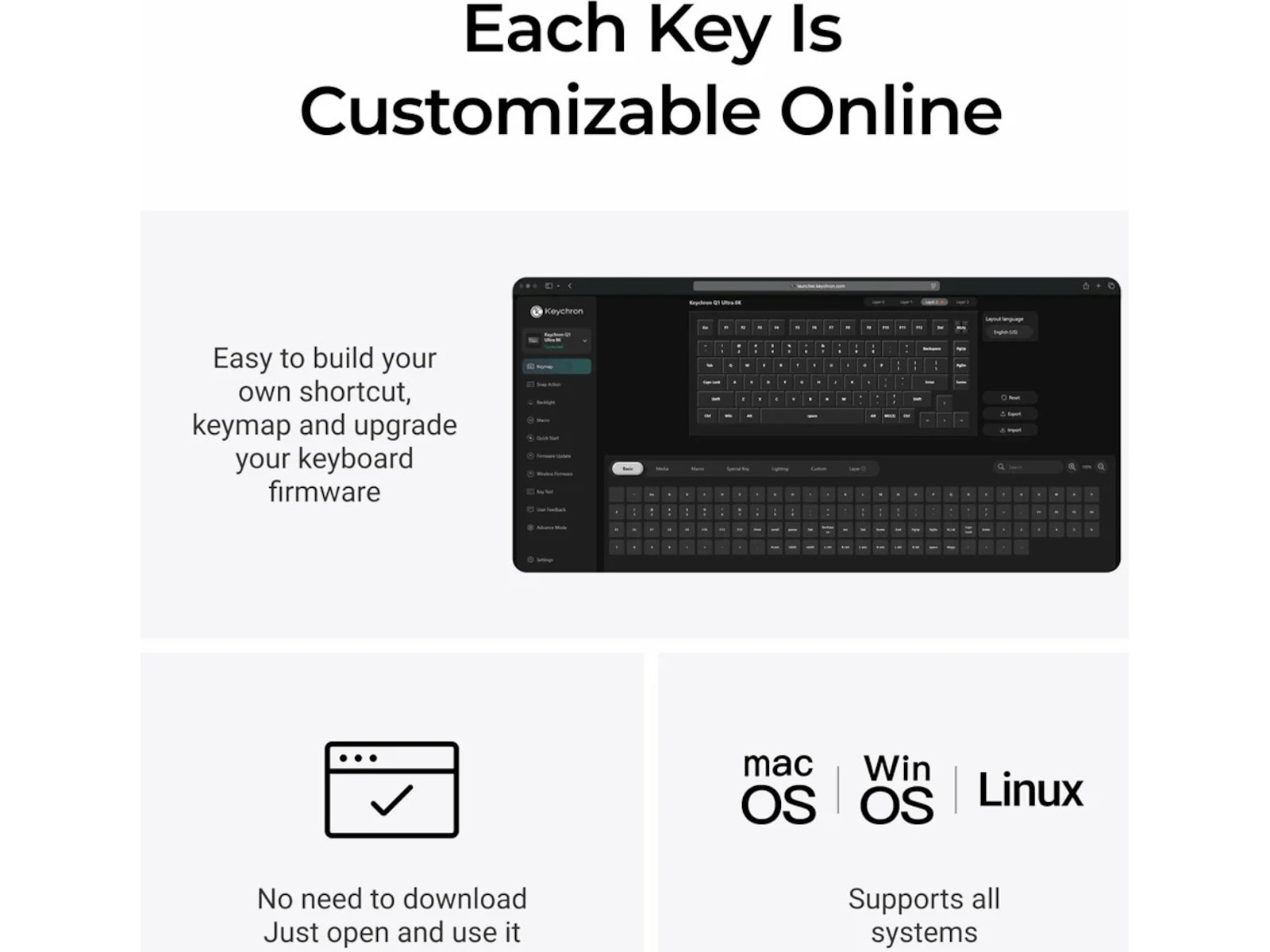 Keychron Q1 Ultra 75% 8K Red Trådløs Gamingtastatur Gamingtastatur