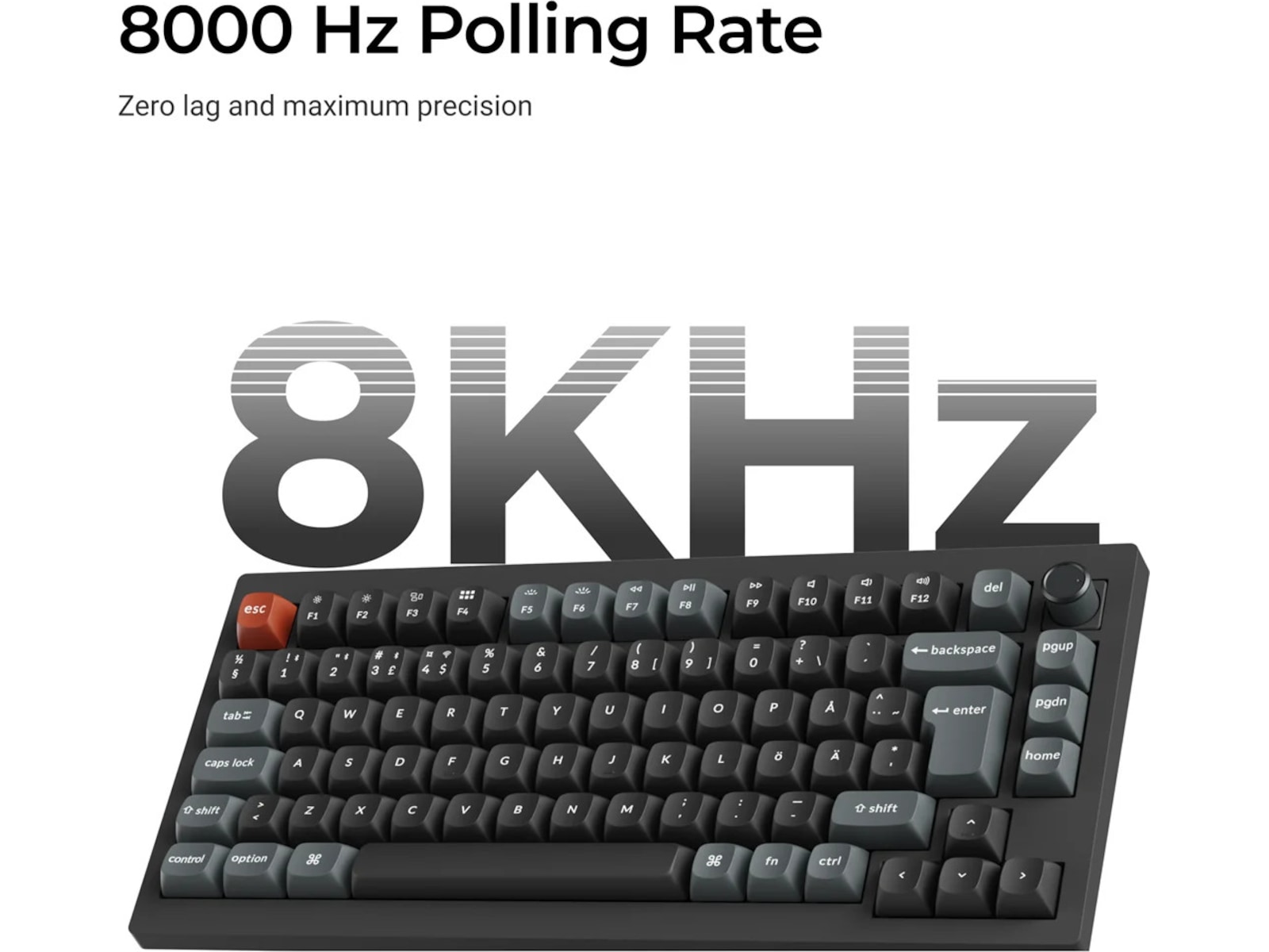Keychron V1 Ultra 75% 8K Brown Trådløst Gamingtastatur  Gamingtastatur
