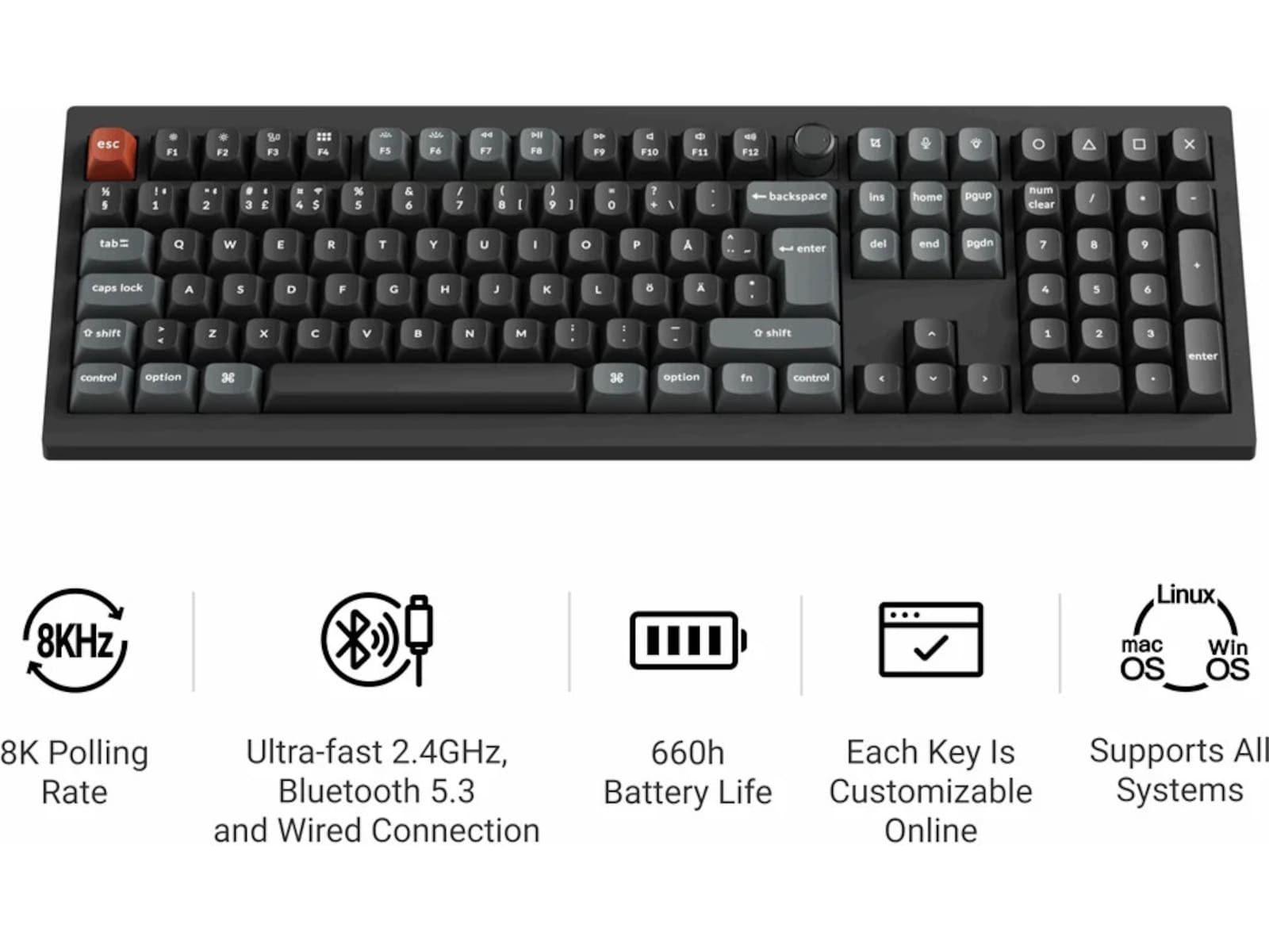 Keychron V6 Ultra 100% 8K Brown Trådløst Gamingtastatur Gamingtastatur