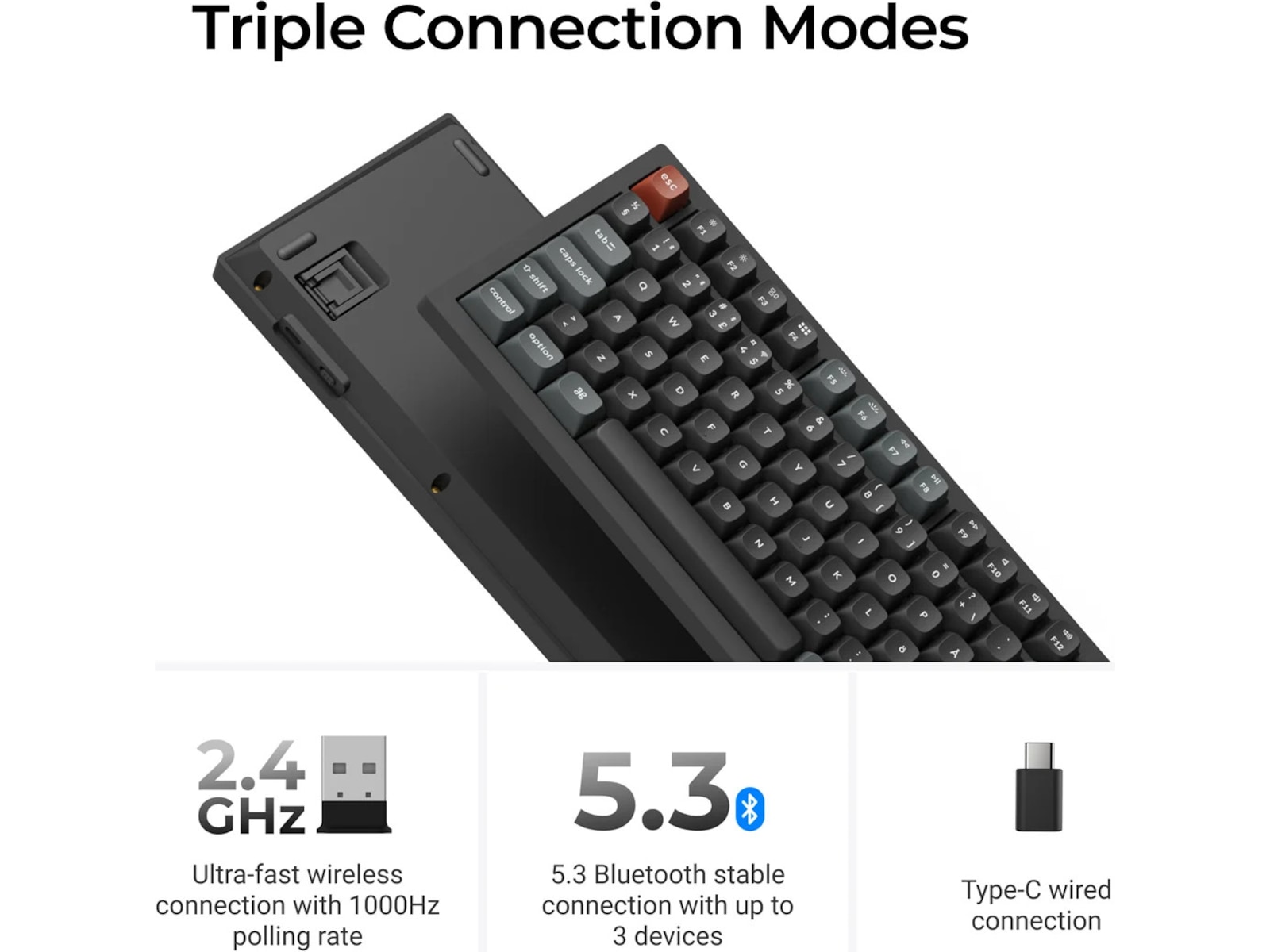 Keychron V3 Ultra 80% 8K Brown Trådløst Gamingtastatur Gamingtastatur