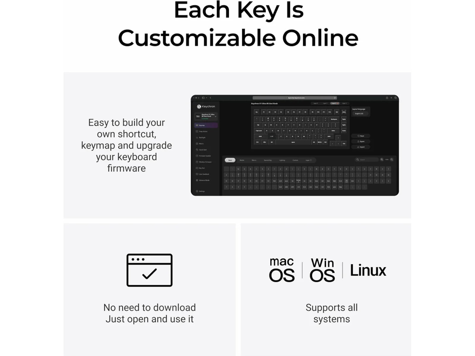Keychron V1 Ultra 75% 8K Red Trådløst Gamingtastatur  Gamingtastatur
