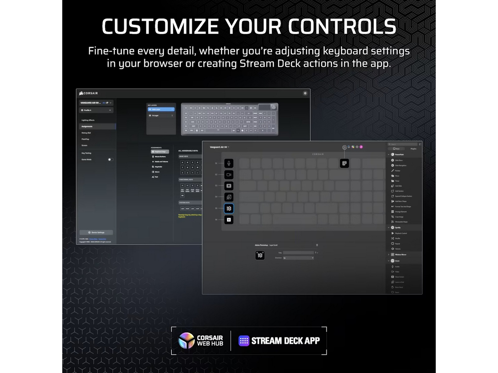 Corsair Vanguard Air 99 trådløst gamingtastatur (hvit) -B-Grade Demo tastatur