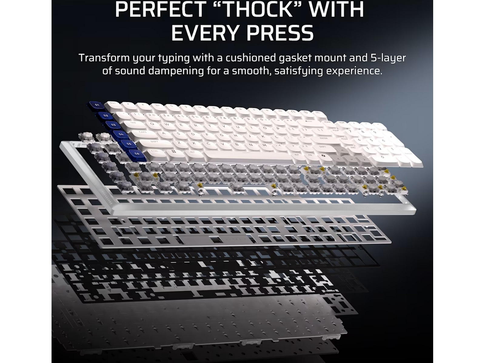 Corsair Vanguard Air 99 trådløst gamingtastatur (hvit) -B-Grade Demo tastatur