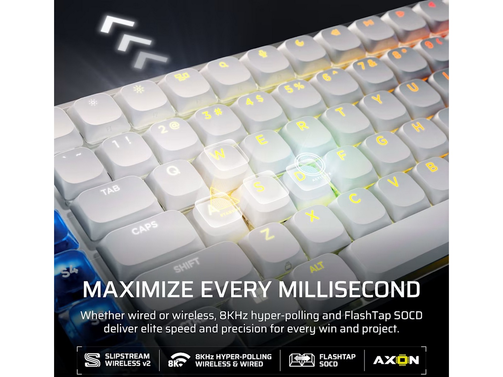 Corsair Vanguard Air 99 trådløst gamingtastatur (hvit) -B-Grade Demo tastatur