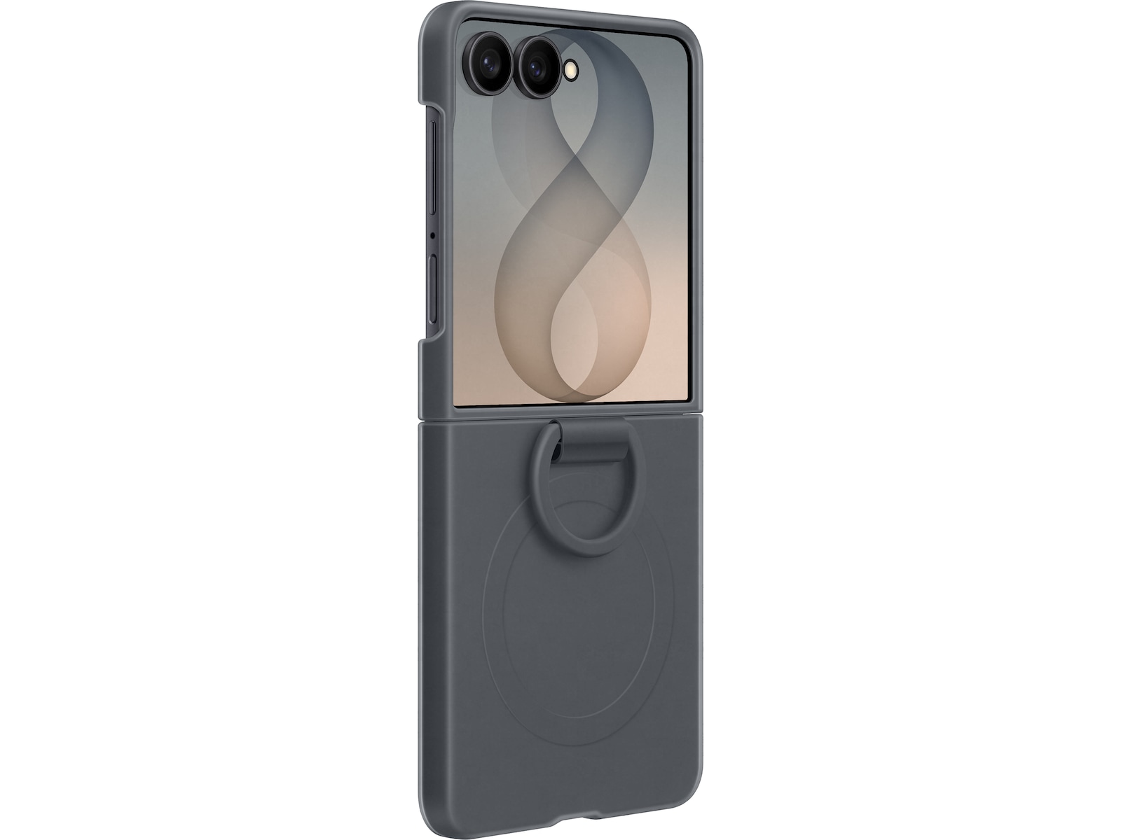 Samsung Galaxy Z Flip8 Ring Magnet silikondeksel (grafitt) Deksel til mobiltelefon
