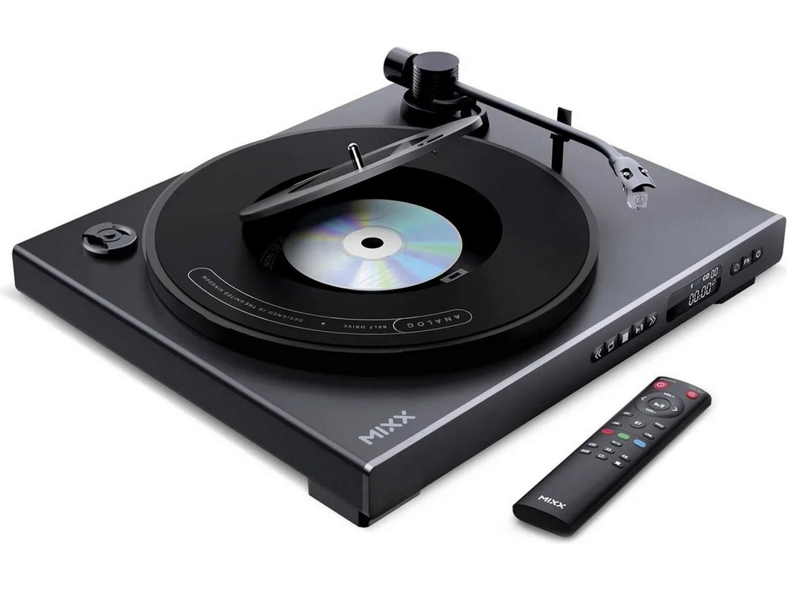 MIXX Analog Plus platespiller og CD-spiller (sort) Platespiller