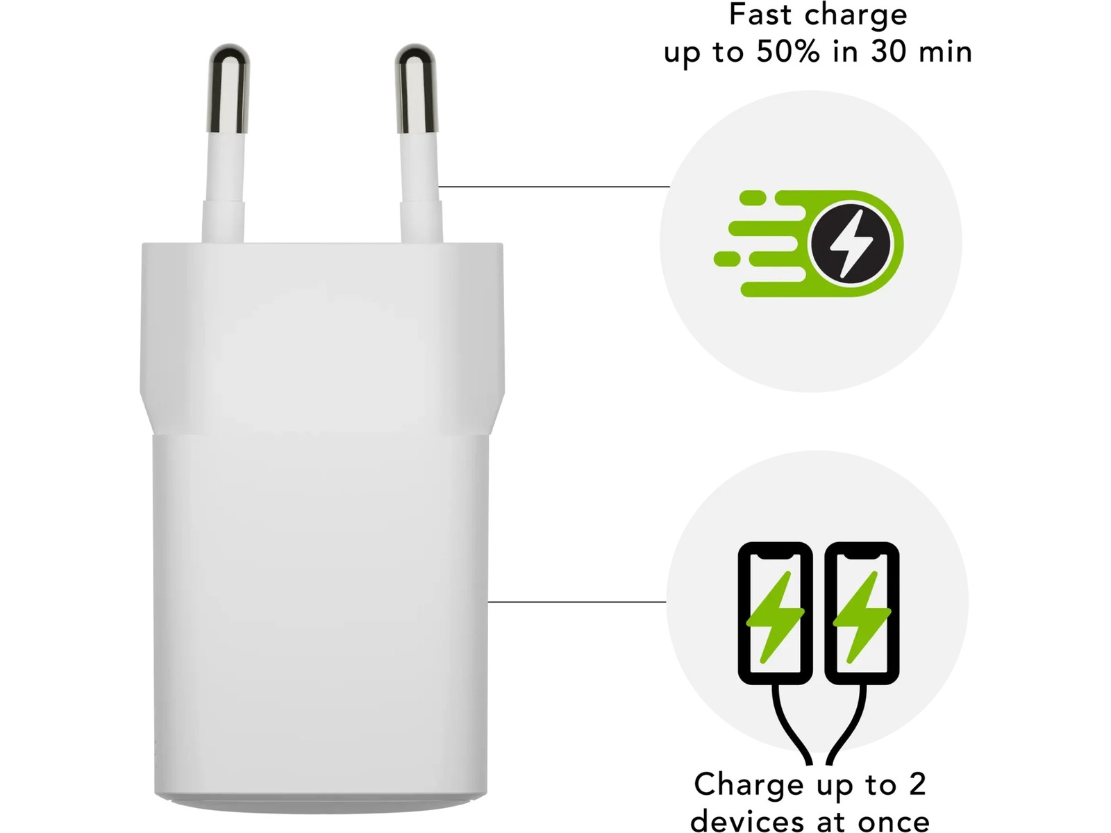 dbramante1928 re-charge Pro Vegglader - Bulk (hvit) Mobilladere