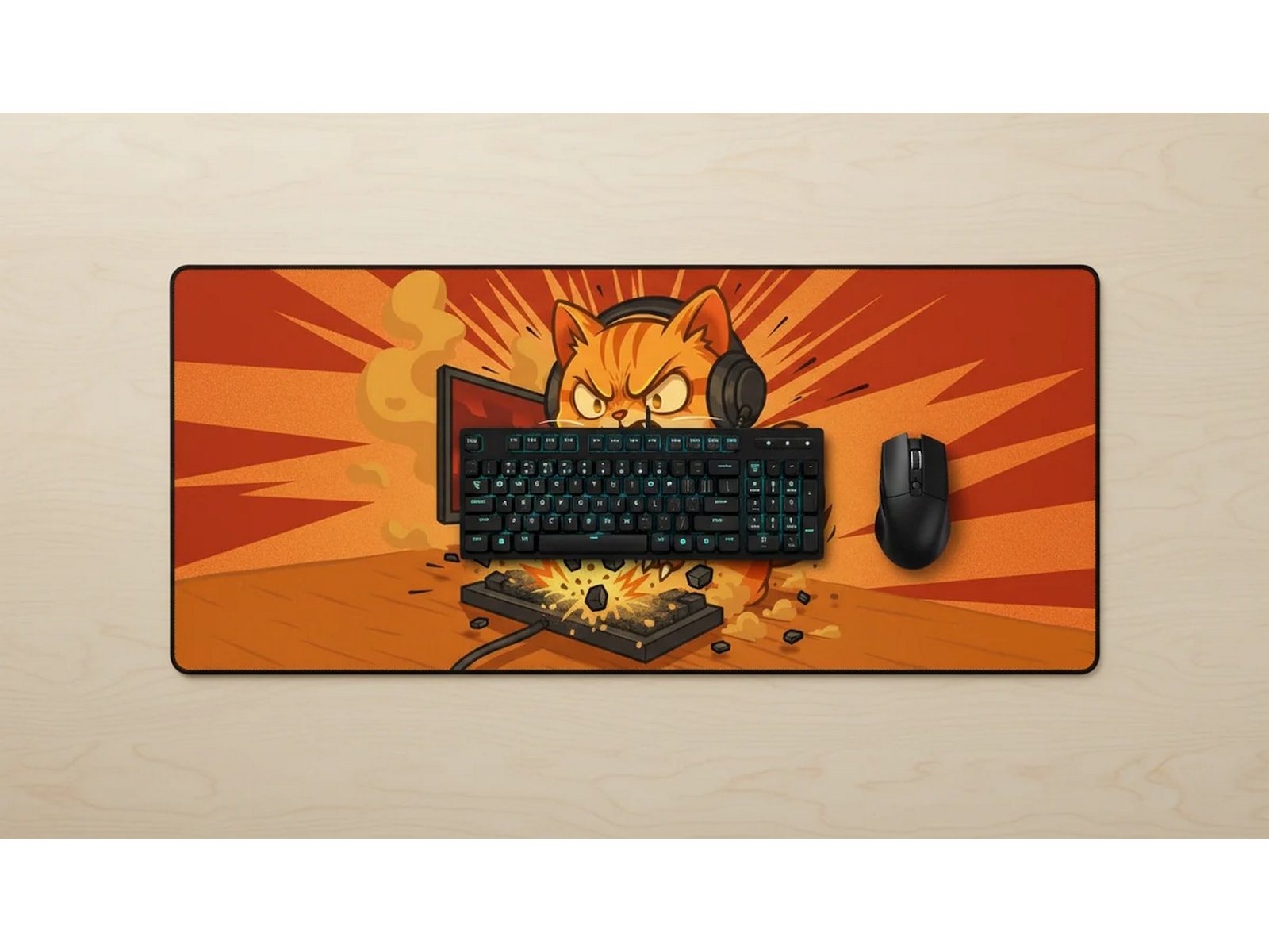 Lexip Fleksibel musematte XXL (Ragecat) Gamingmusematte