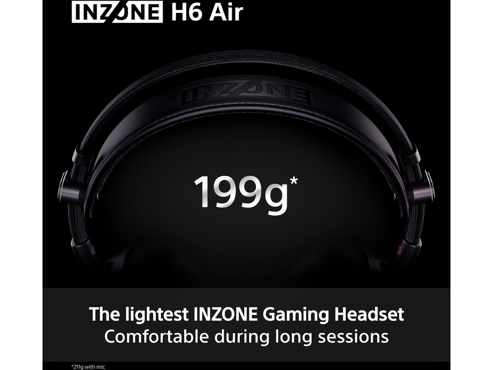 Sony INZONE H6 Air gaming headset med åpen bakside -B-Grade Demo headset