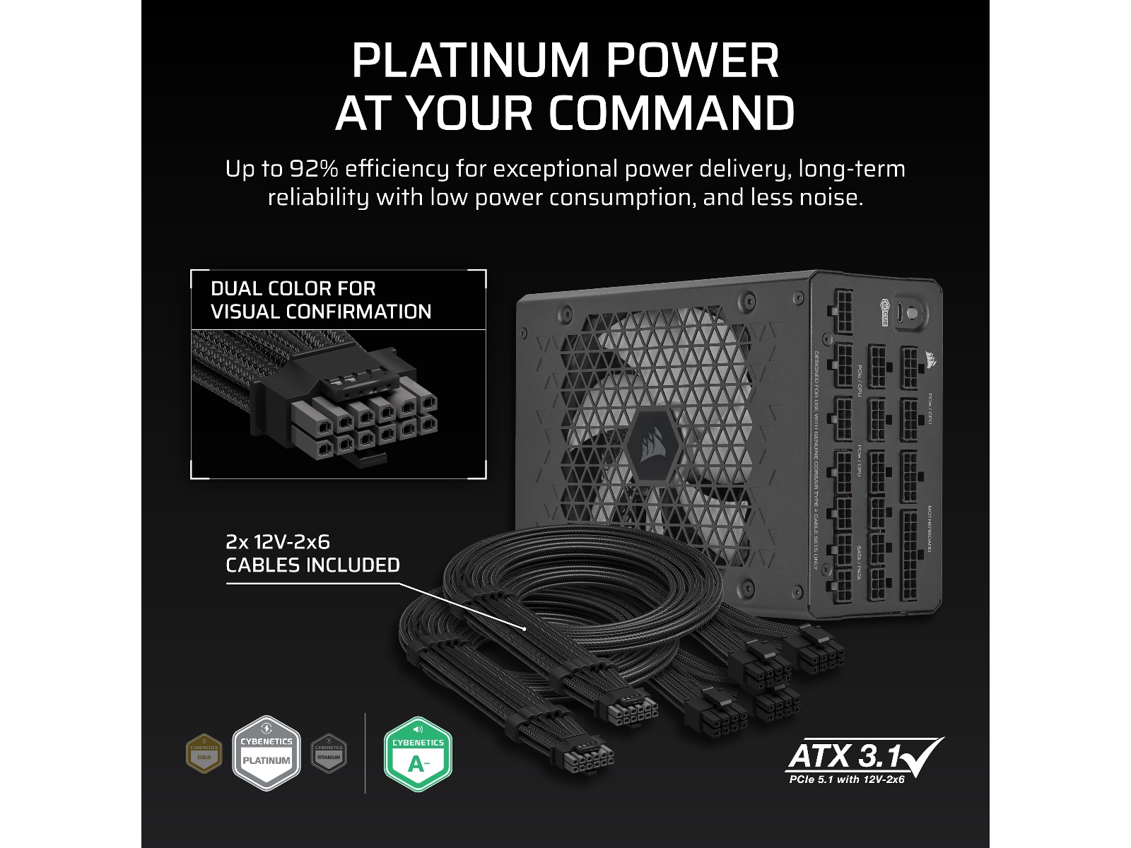 Corsair HXi Series HX1500i PSU (sort) -B-Grade Demo annet i datautstyr