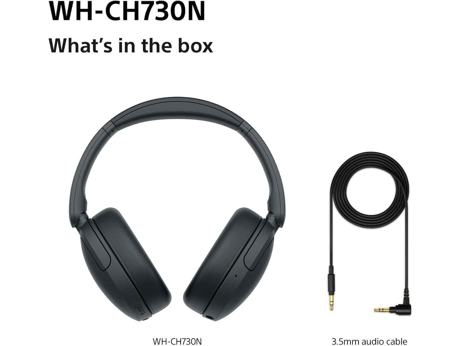 Sony WH-CH730N trådløse hodetelefoner med støydemping (sort) Hodetelefoner