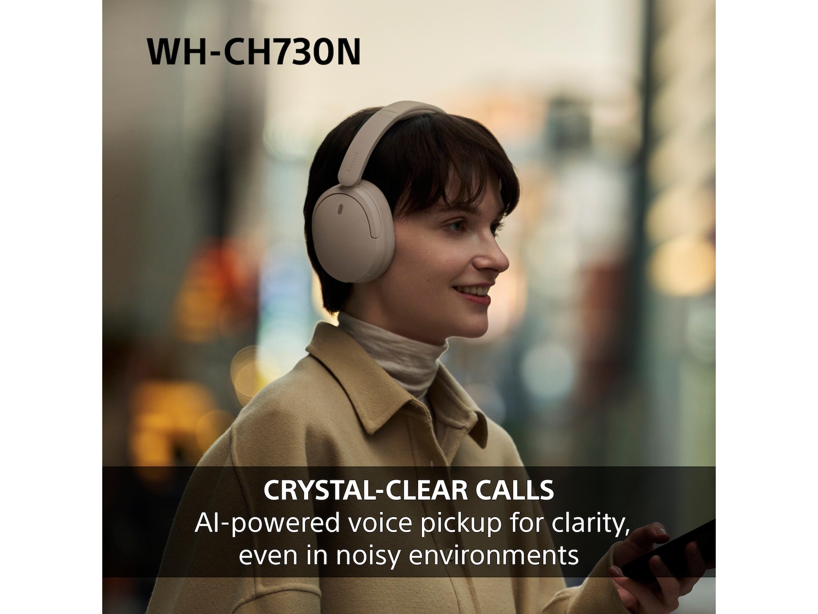 Sony WH-CH730N trådløse støydempende hodetelefoner (blå) Hodetelefoner