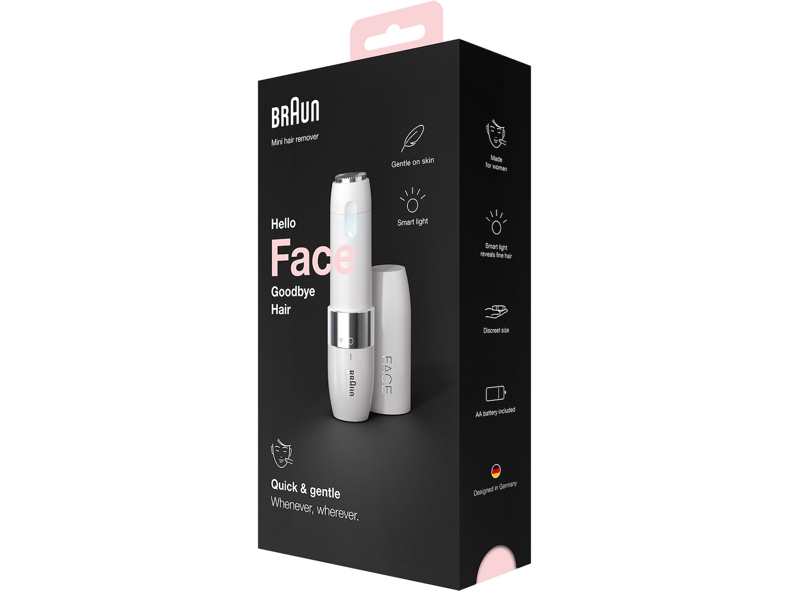 Face mini hårborttagare FS1000 med smartlight, hvit Epilator & IPL-hårfjerning