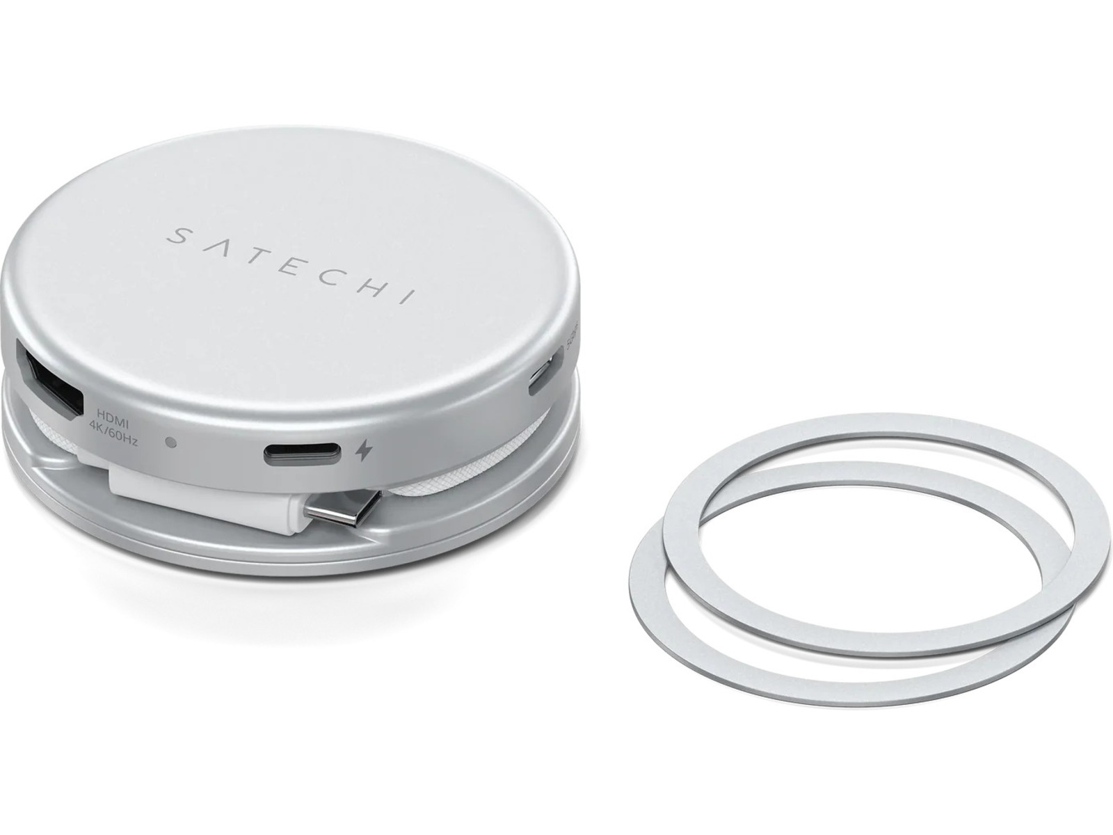 Satechi OntheGo 5-i-1 Multiport-adapter (sølv) Dockingstasjon & USB-HUB