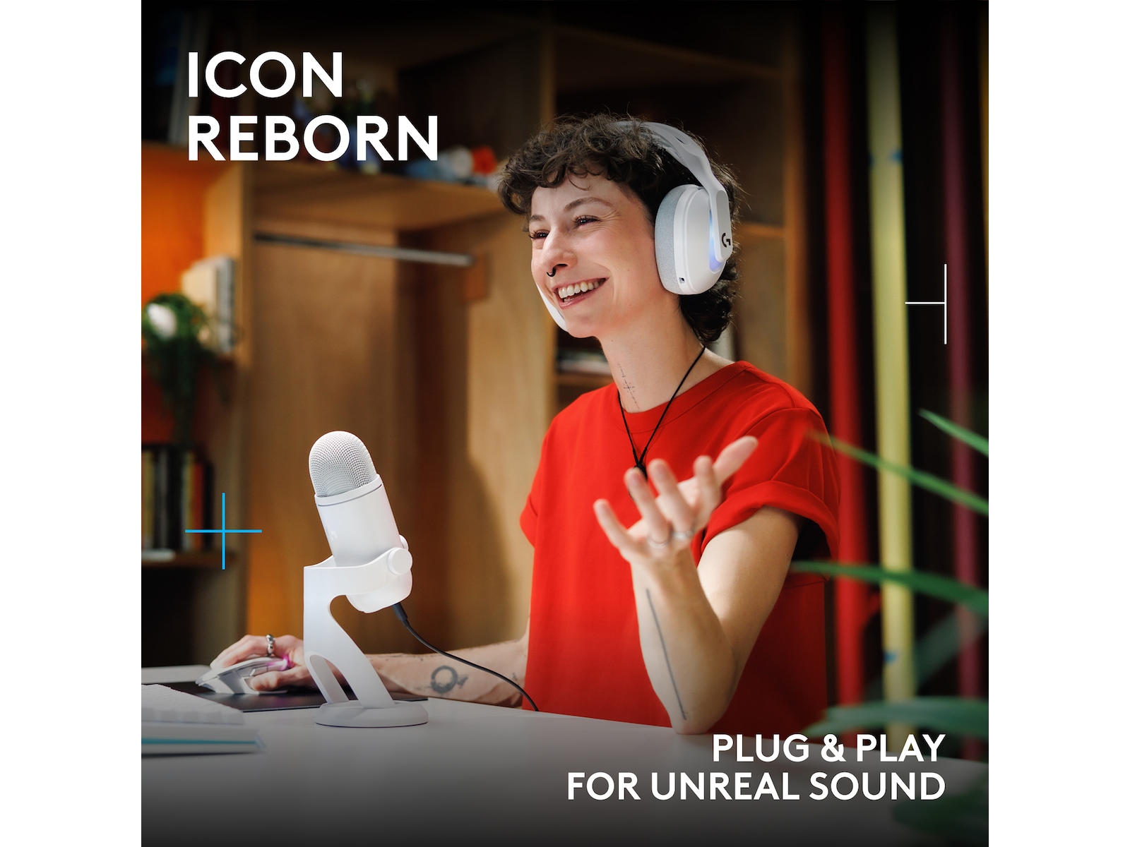 Logitech G Yeti 2 bordmikrofon (hvit) Mikrofon