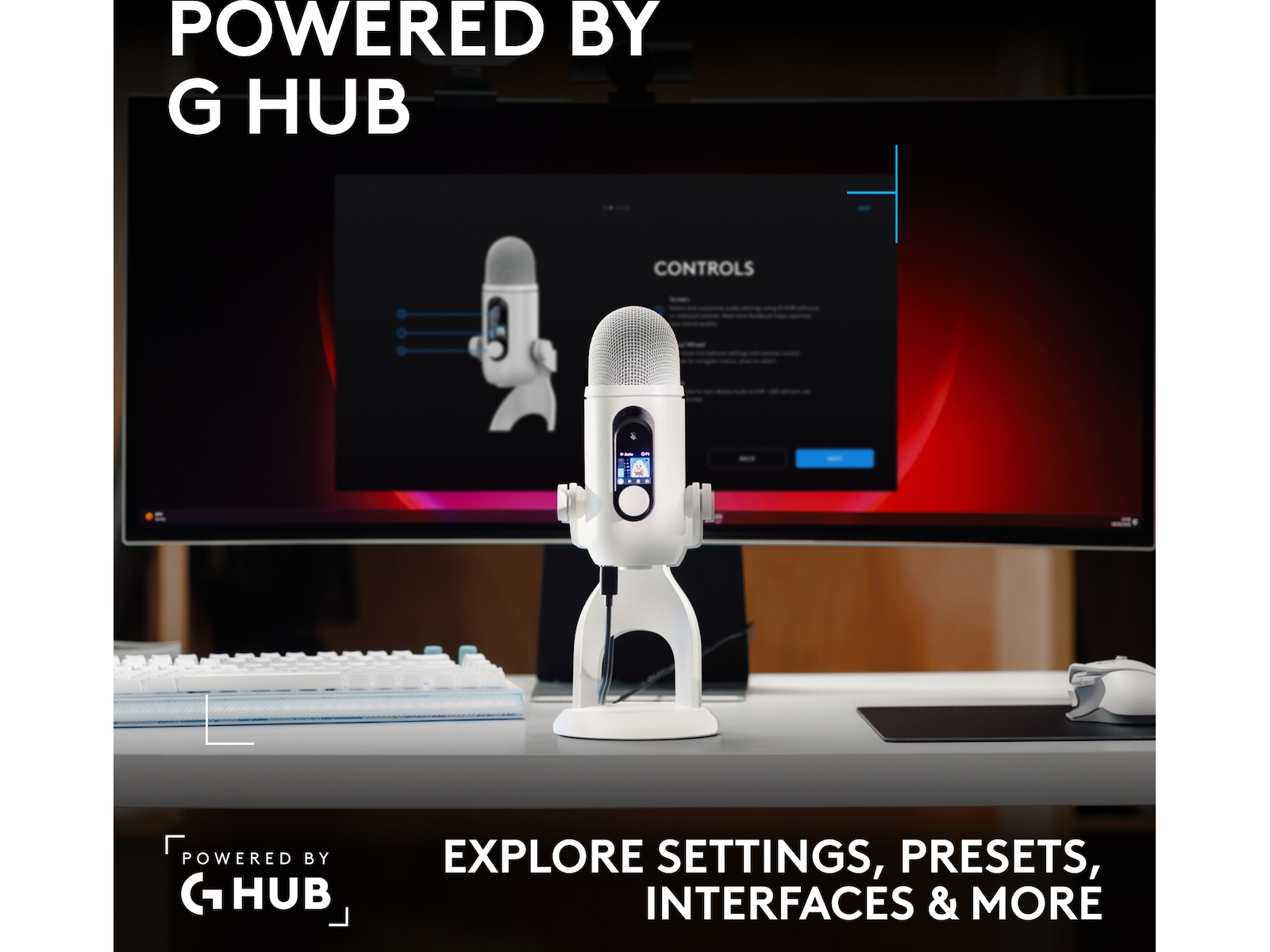 Logitech G Yeti 2 bordmikrofon (hvit) Mikrofon