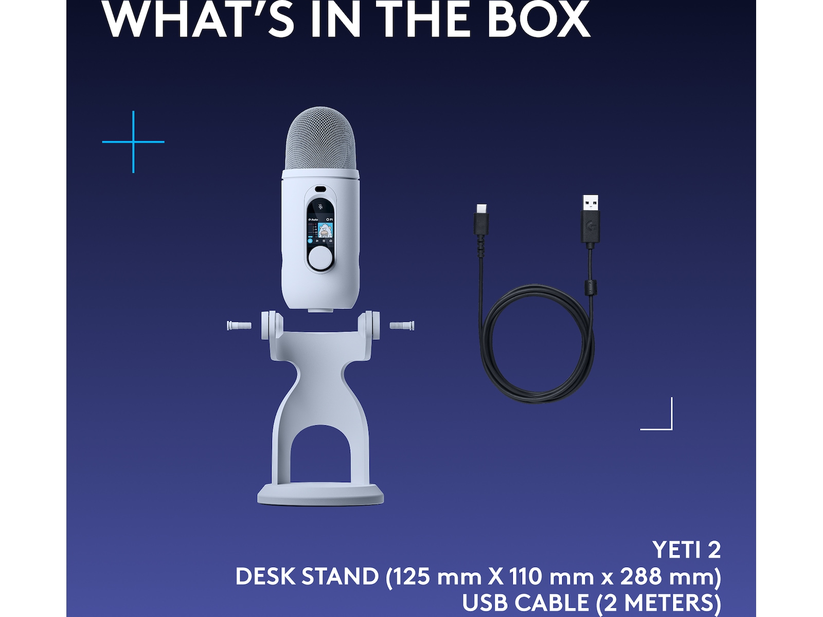 Logitech G Yeti 2 bordmikrofon (hvit) Mikrofon