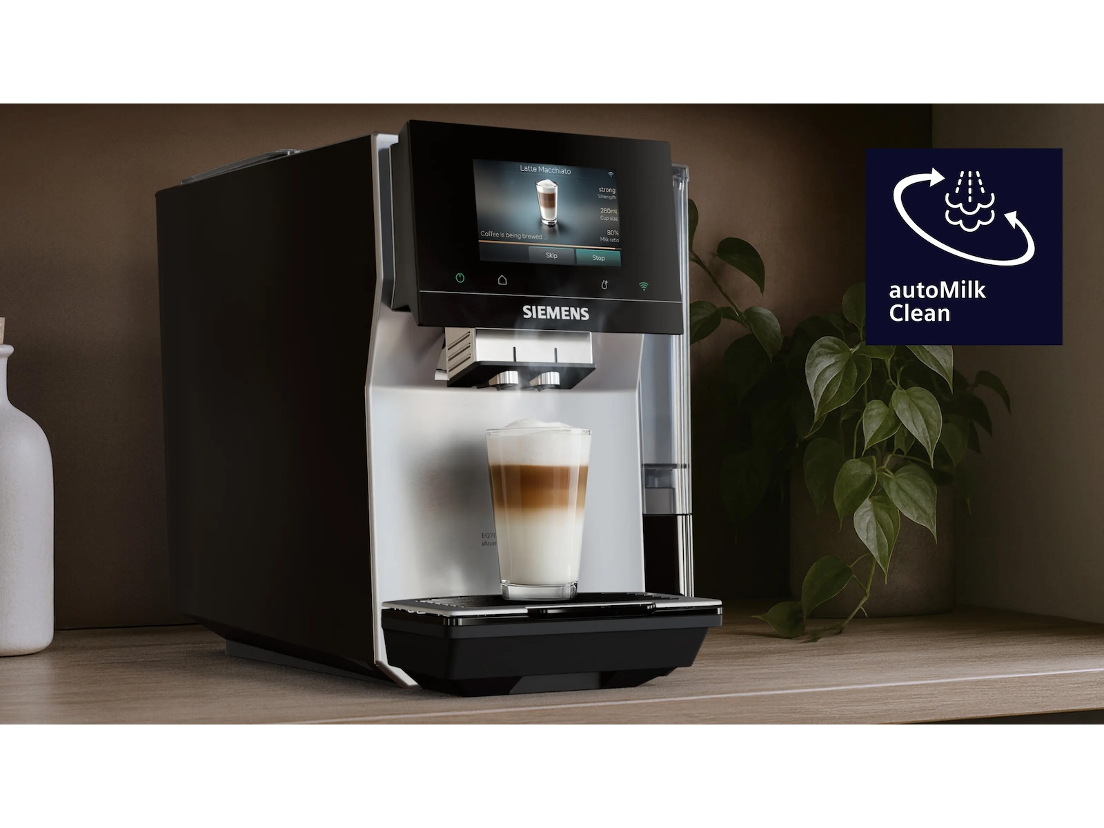 Siemens Helautomatisk kaffemaskin EQ700 iAroma Inox silver metallic Espressomaskiner