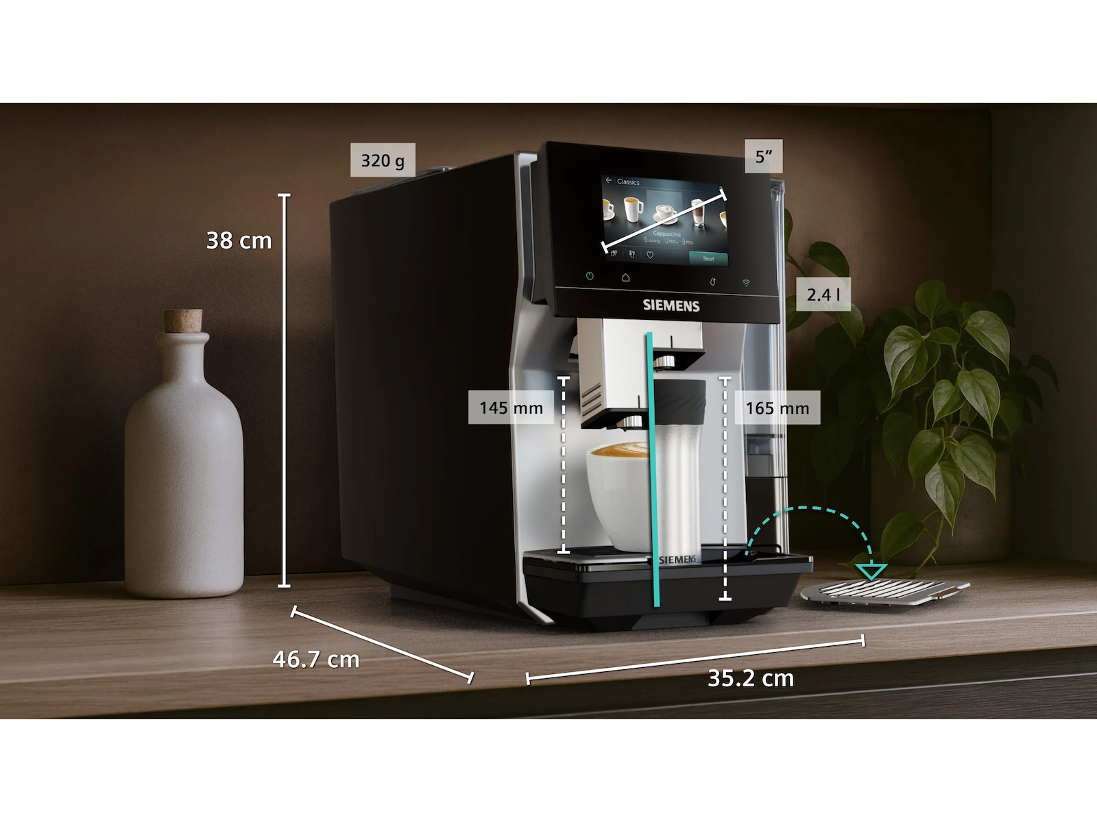 Siemens Helautomatisk kaffemaskin EQ700 iAroma Inox silver metallic Espressomaskiner