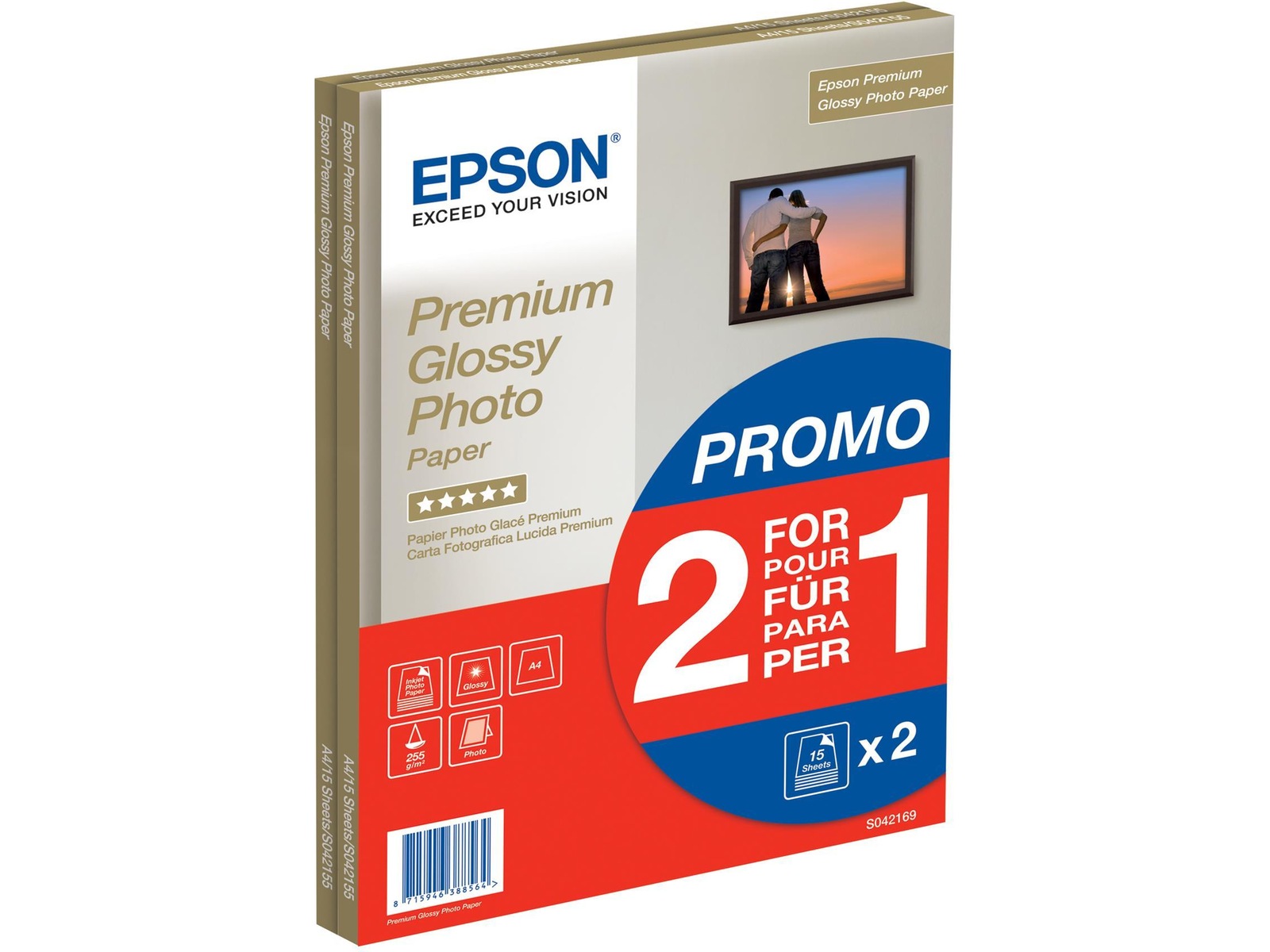 Epson A4 Premium Glossy Photo Paper Papir