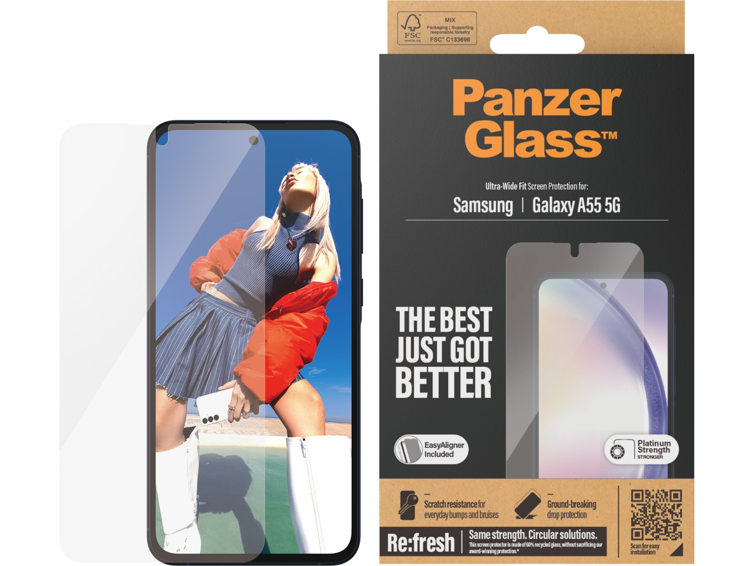 PanzerGlass Samsung Galaxy A55 5G/A35 5G Skjermbeskytter Skjermbeskyttelse