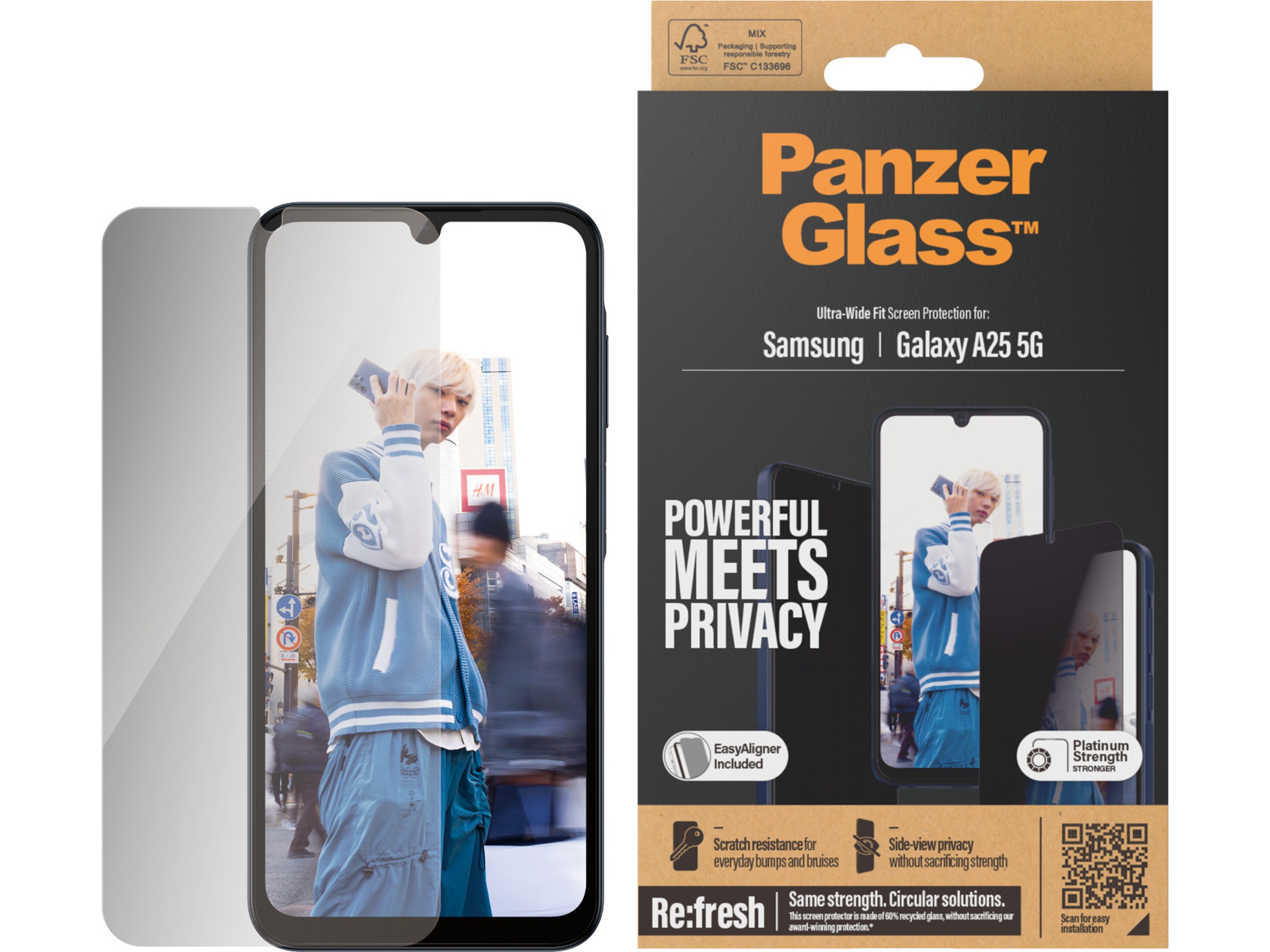 PanzerGlass Galaxy A25 5G Privacy skjermbeskytter Skjermbeskyttelse
