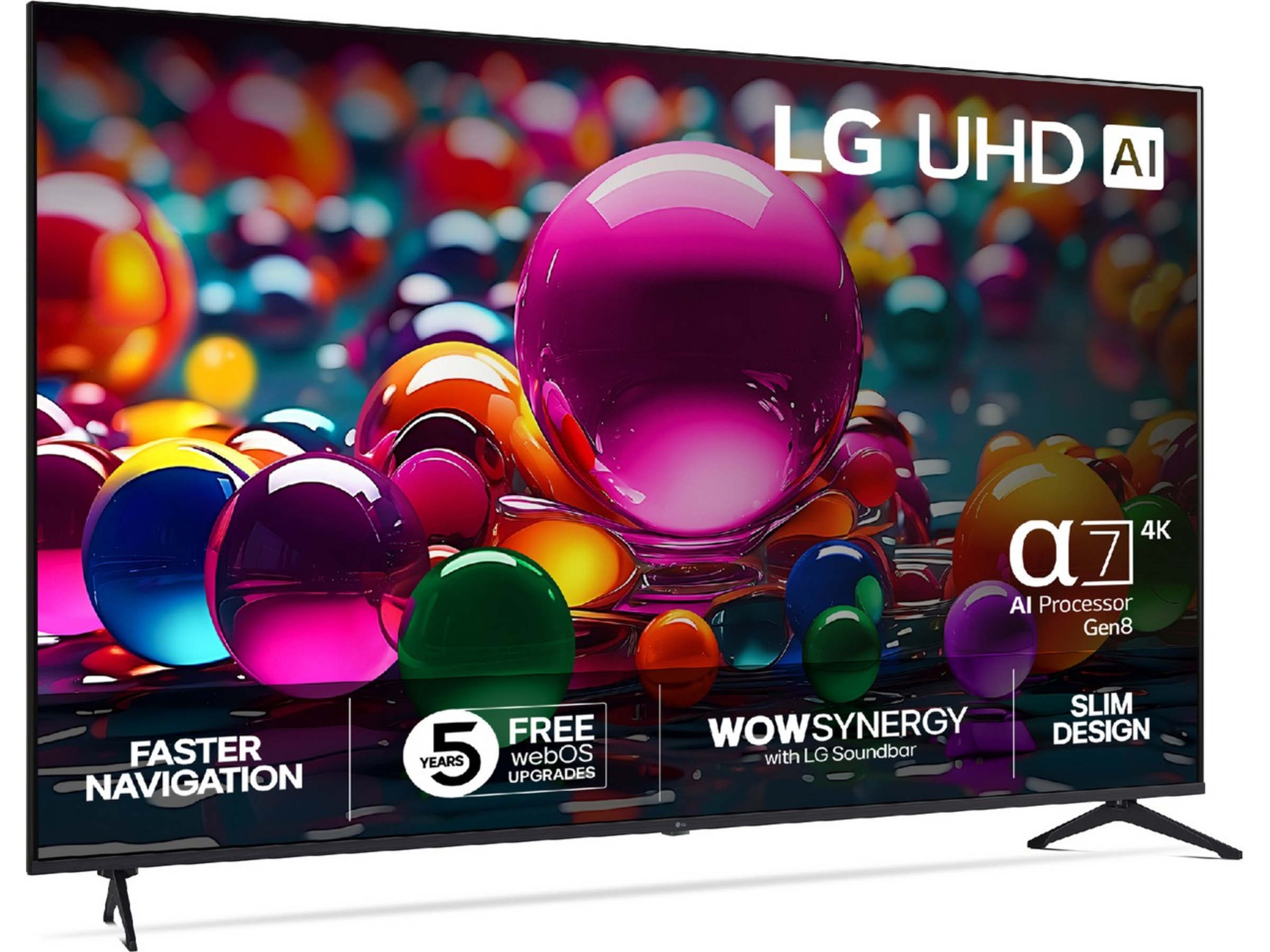 LG 86'' UA75 AI 4k Smart-TV (2025) + NS60 Lydplanke Over 80 tommer TV