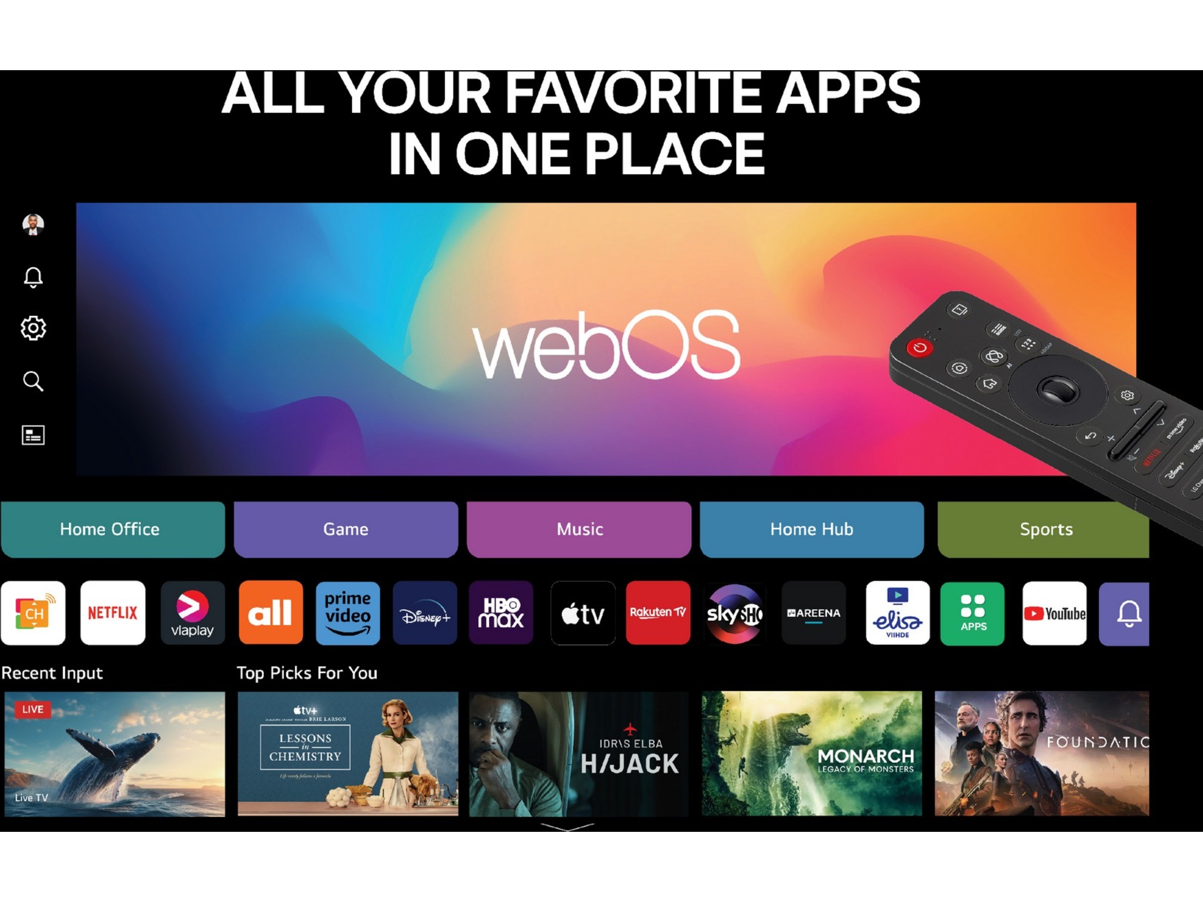 LG 86'' UA75 AI 4k Smart-TV (2025) + NS60 Lydplanke Over 80 tommer TV