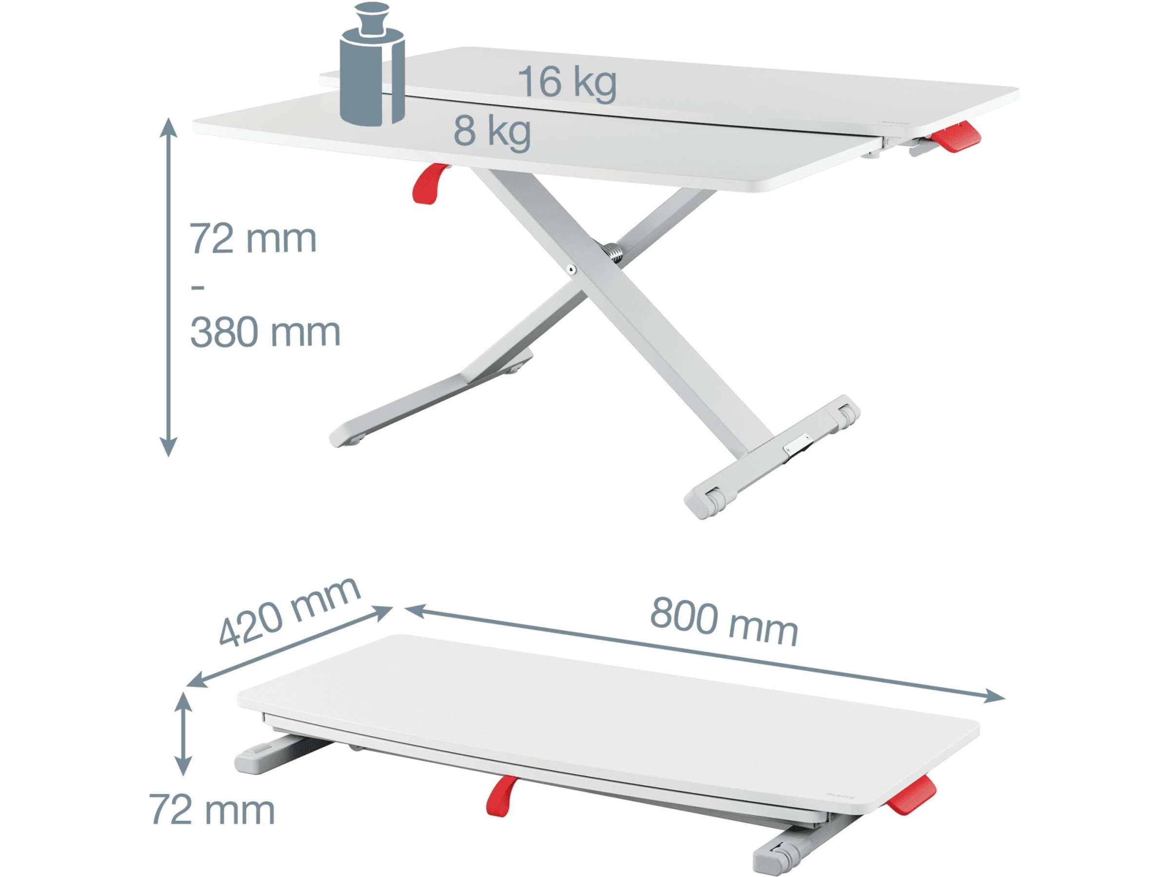 Leitz Ergo Cosy Justerbart PC bord m/plate (hvit) Laptopstand
