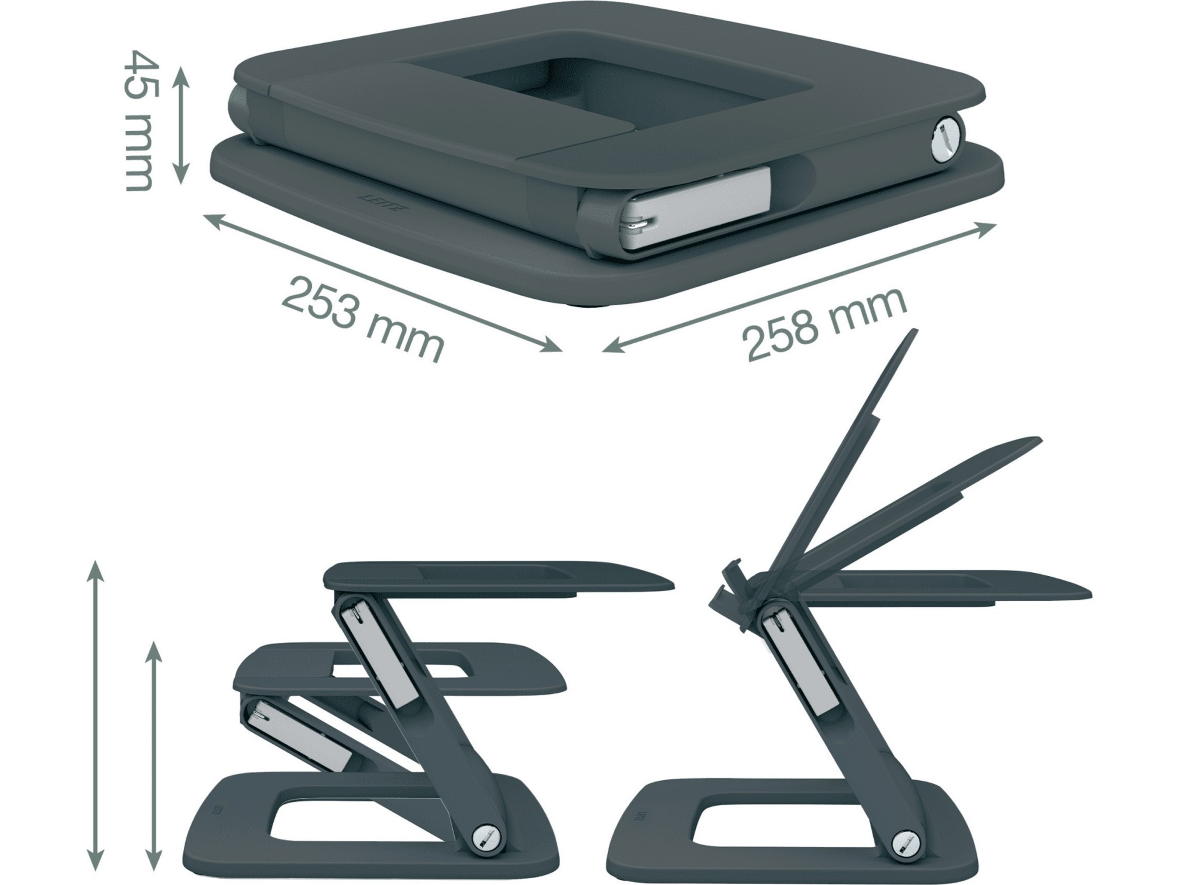 Leitz Ergo Multivinkel Laptopstøtte (grå) Laptopstand