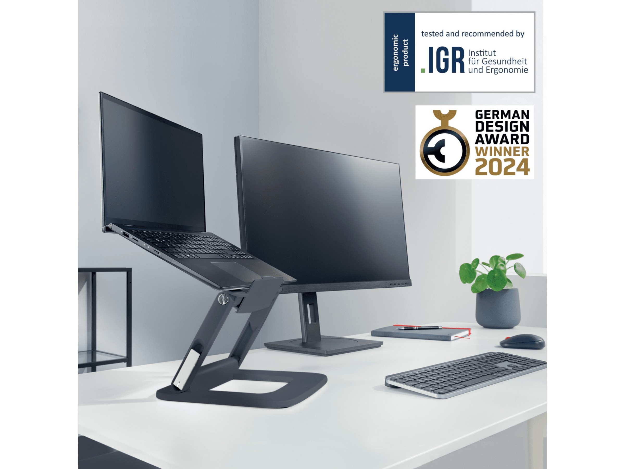 Leitz Ergo Multivinkel Laptopstøtte (grå) Laptopstand