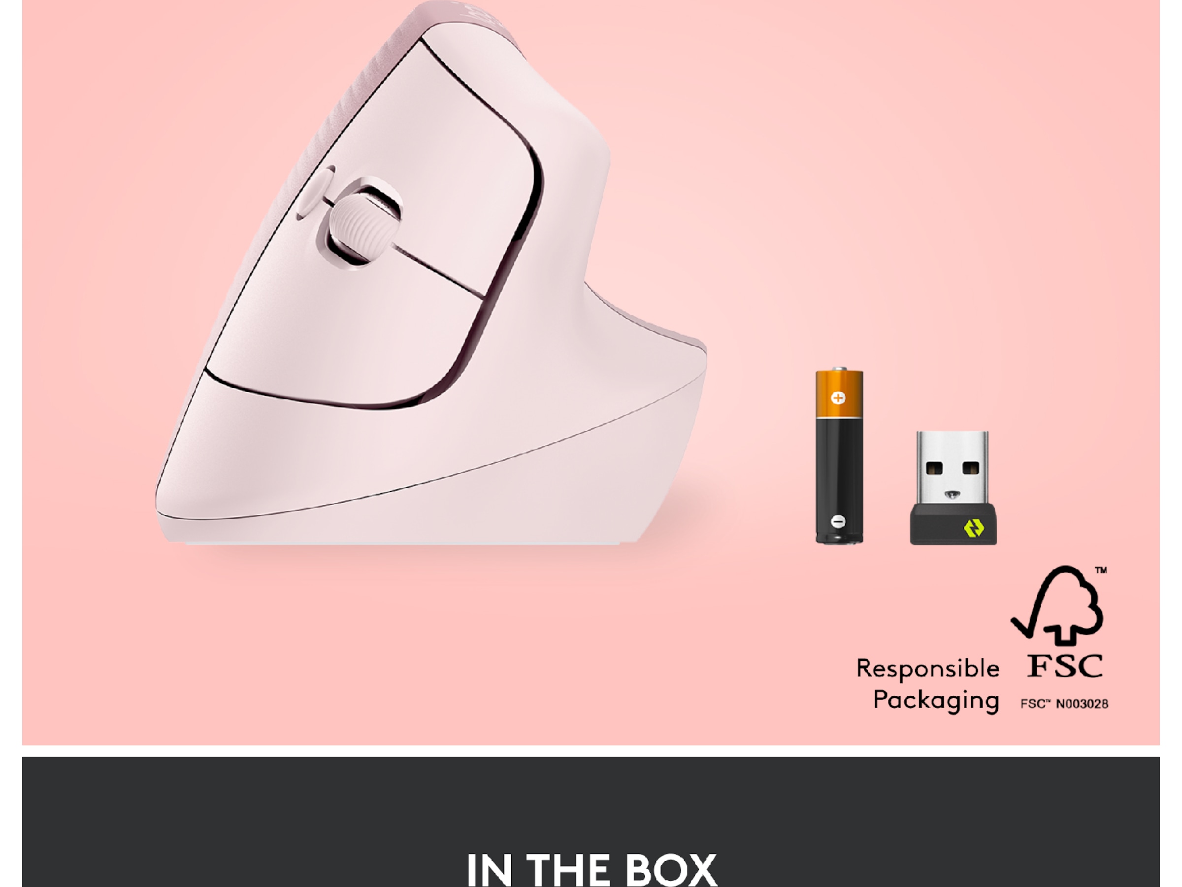 Logitech Lift Vertikal mus (dark rose) Mus