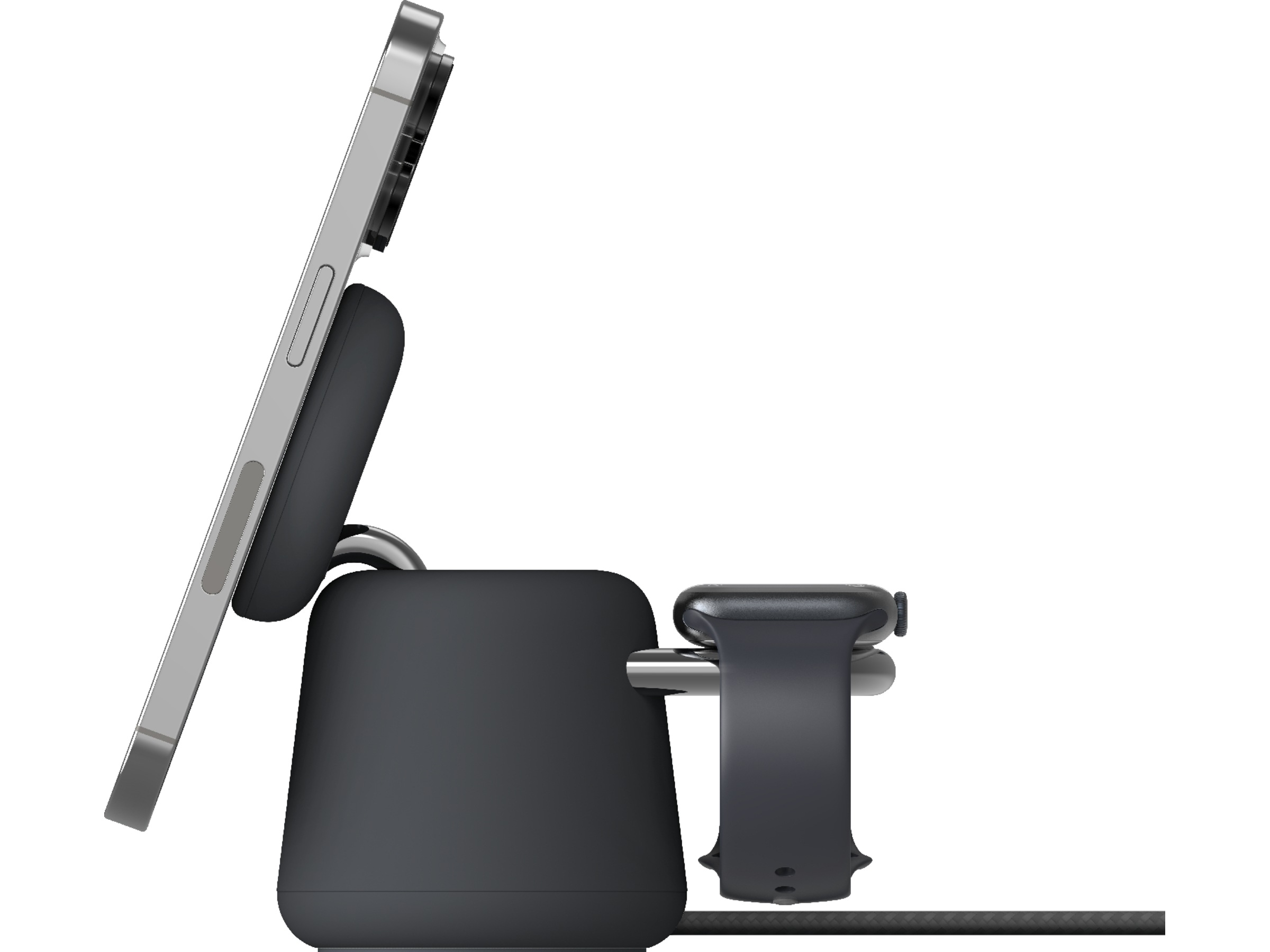 Belkin Boost Charge Pro 2-i-1 15W Trådløs ladestasjon (charcoal) Trådløs lader