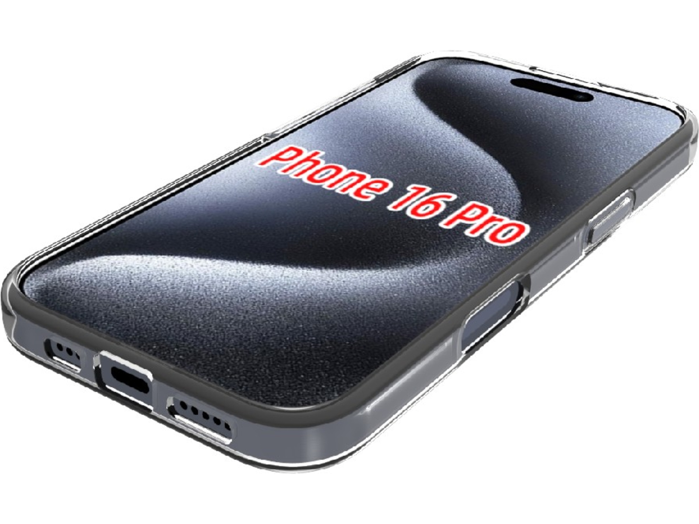 iiglo iPhone 16 Pro Silikondeksel (gjennomsiktig) Deksel til mobiltelefon