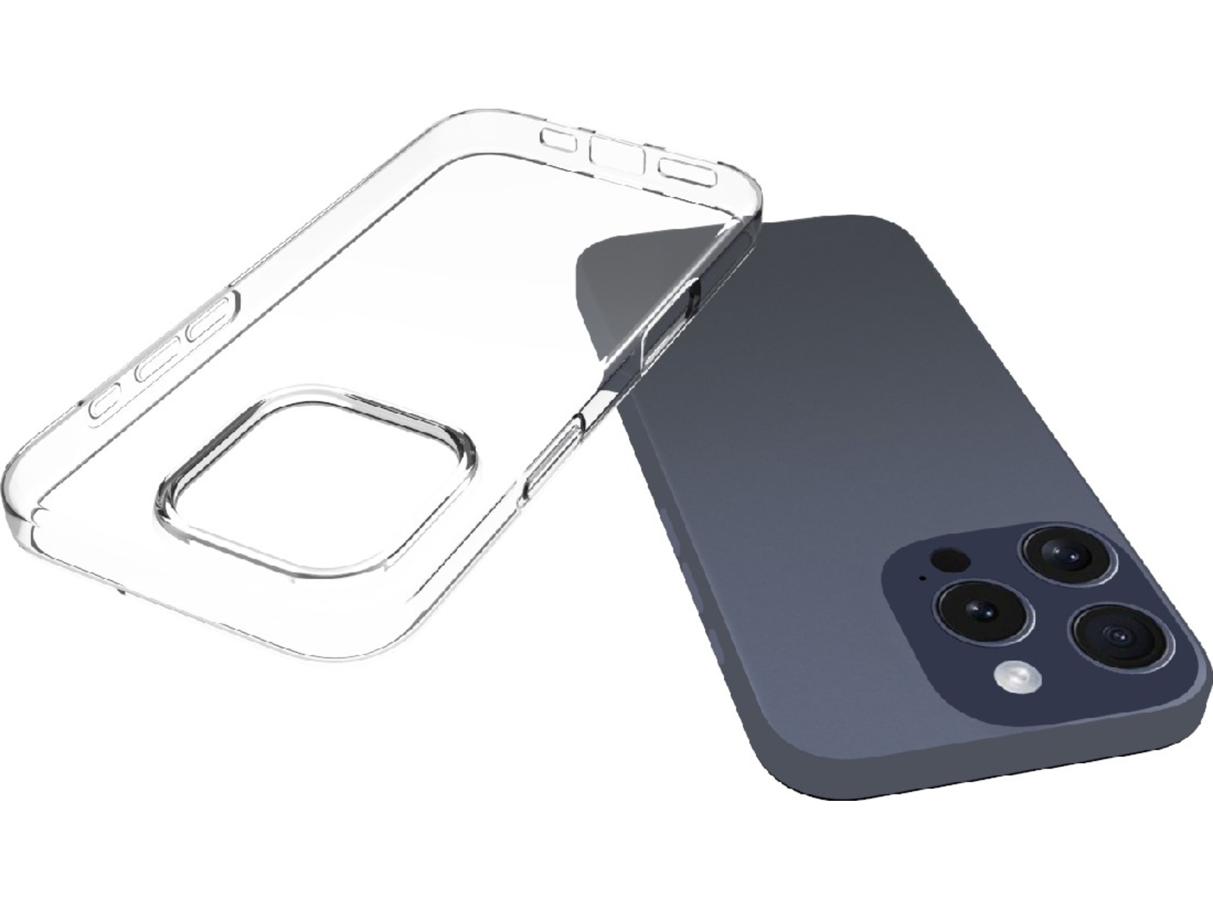 iiglo iPhone 16 Pro Silikondeksel (gjennomsiktig) Deksel til mobiltelefon