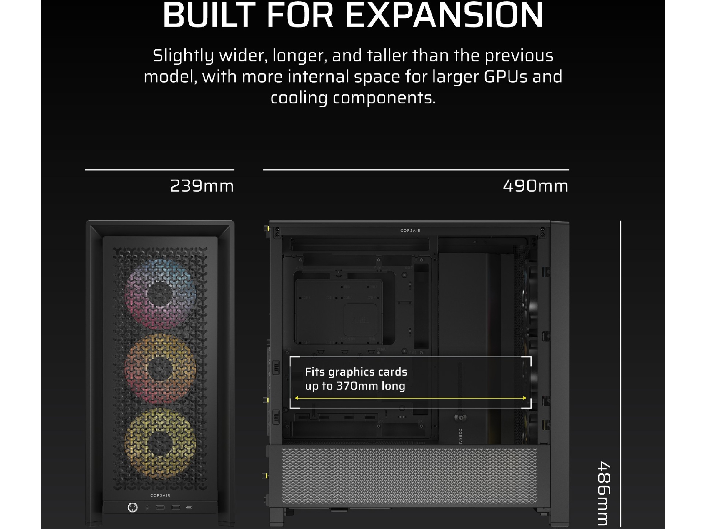 Corsair FRAME 4000D ARGB Mid-Tower (sort) Midi tower