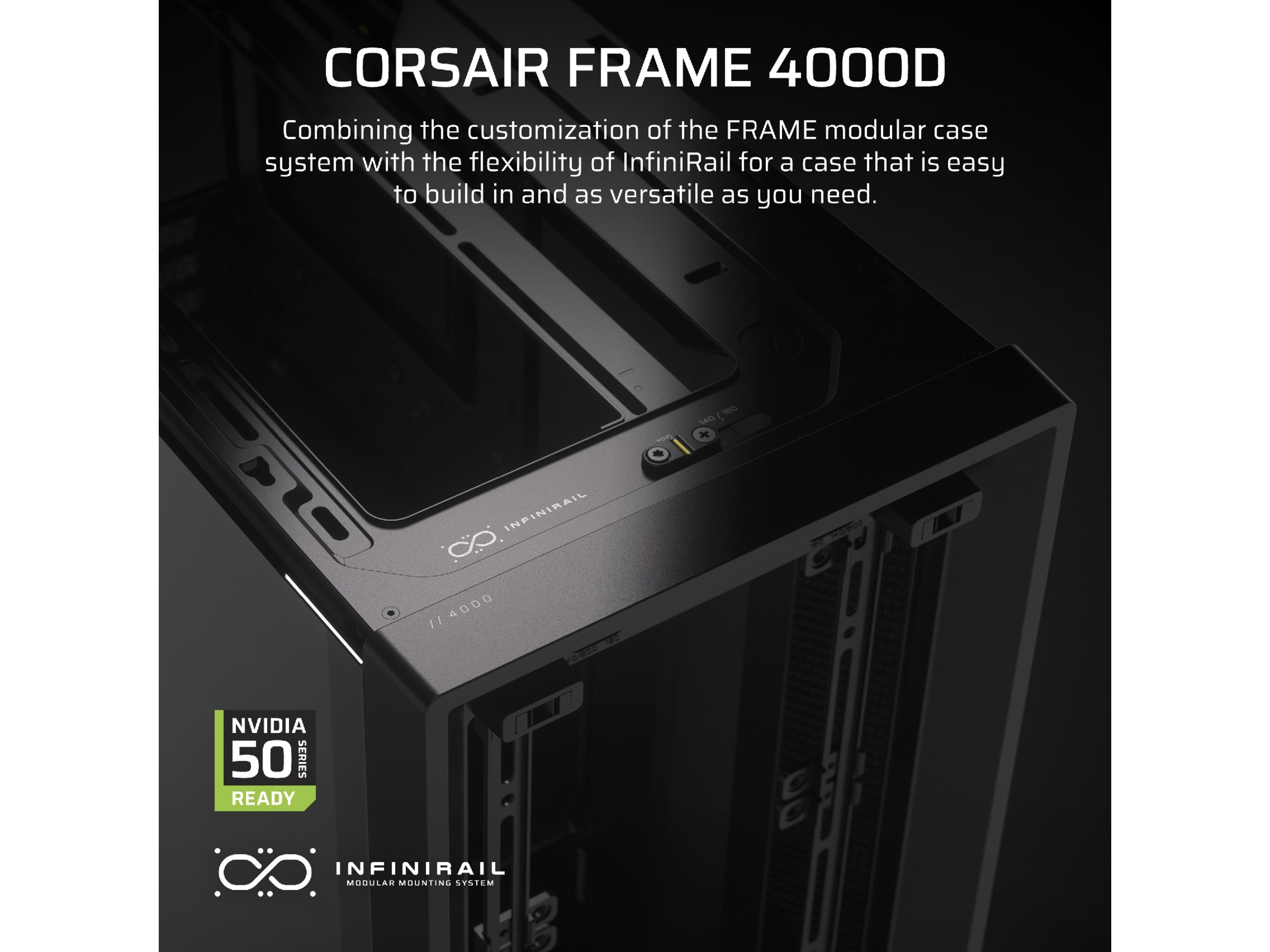 Corsair FRAME 4000D Mid-Tower (sort) Midi tower