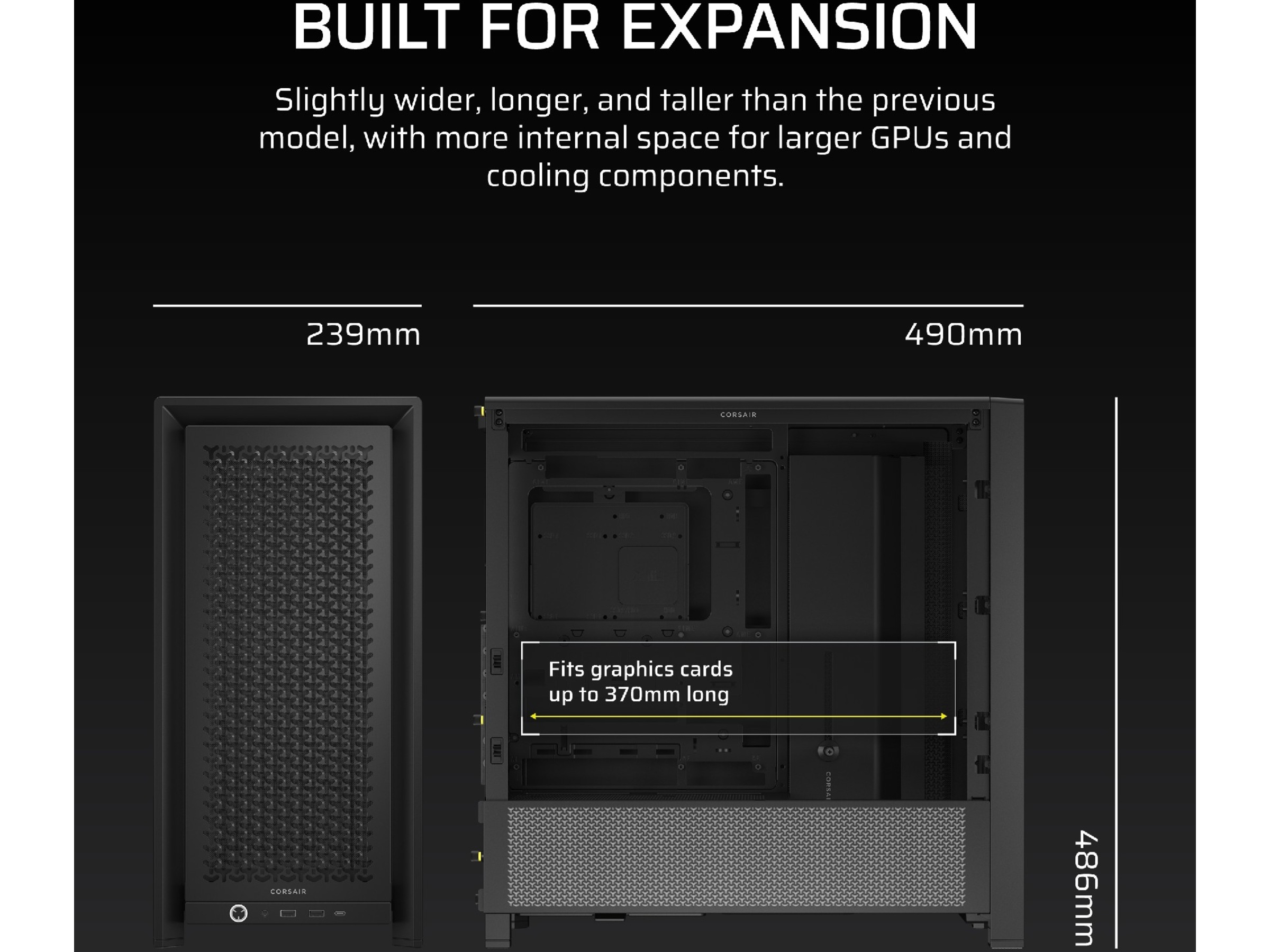 Corsair FRAME 4000D Mid-Tower (sort) Midi tower