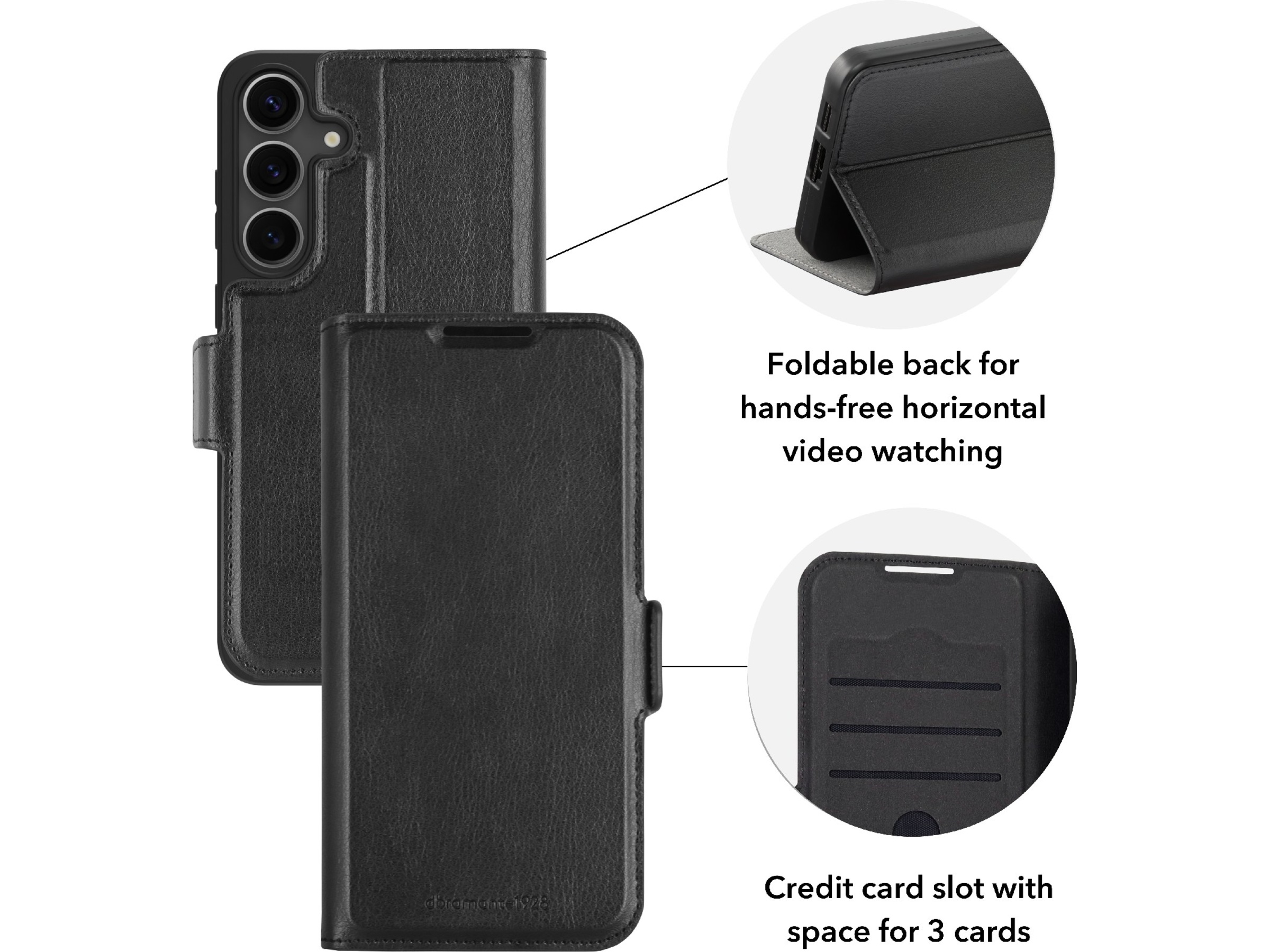 dbramante1928 Galaxy S25 Bergen Pro lommebokdeksel - Bulk (sort) Deksel til mobiltelefon