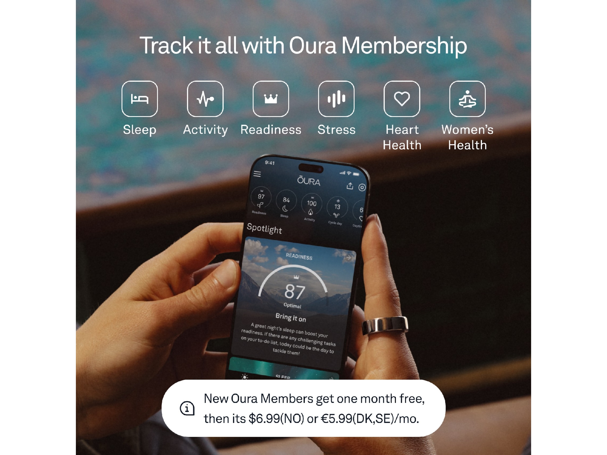 Oura Ring 4 Smart Ring str. 6 (gull) Smart ring