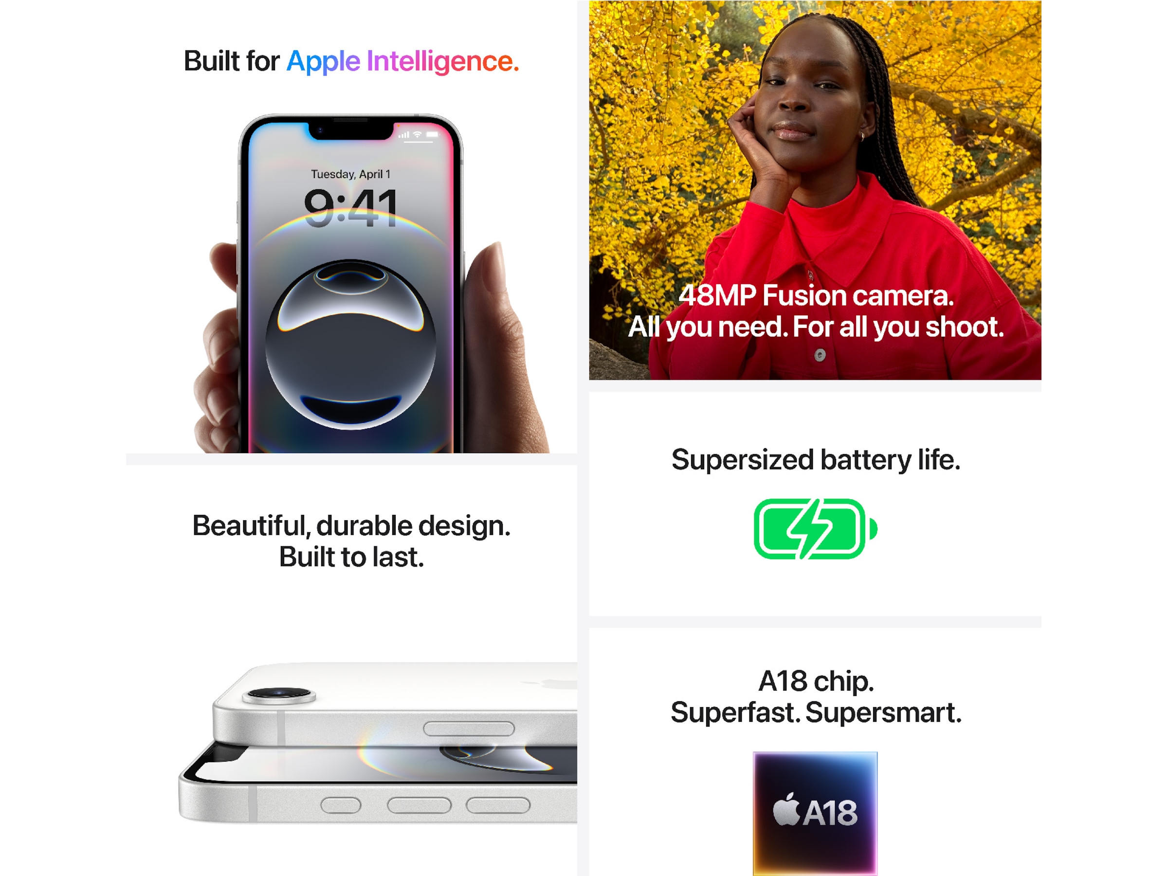 iPhone 16e 128GB (hvit) Mobiltelefoner