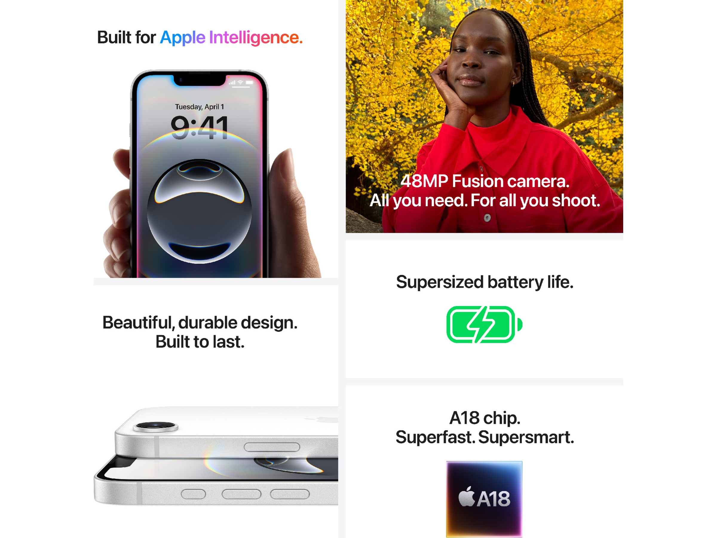 iPhone 16e 128GB (sort) Mobiltelefoner