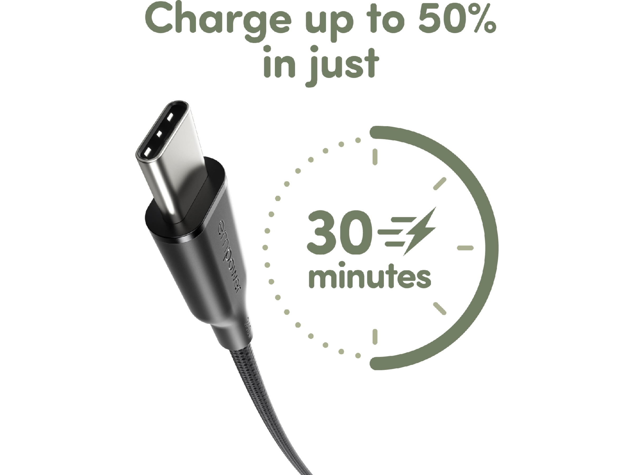 PanzerGlass Racing 240W USB-C kabel, 1,2m (sort) USB-kabler