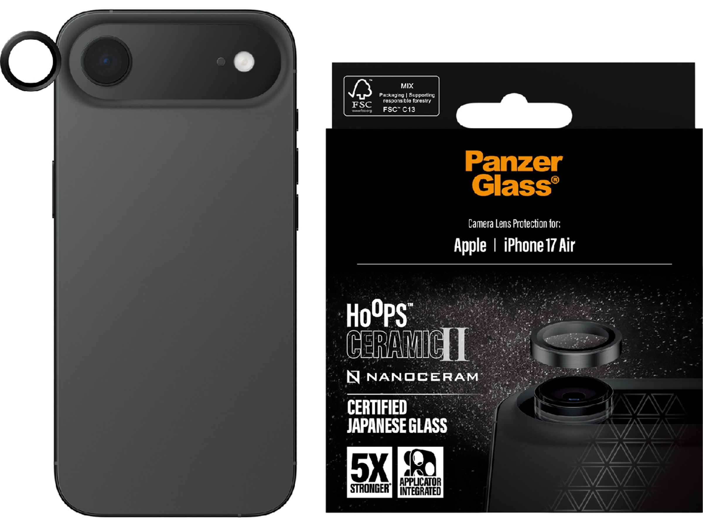 PanzerGlass iPhone Air Hoops Ceramic II Linsebeskytter Skjermbeskyttelse