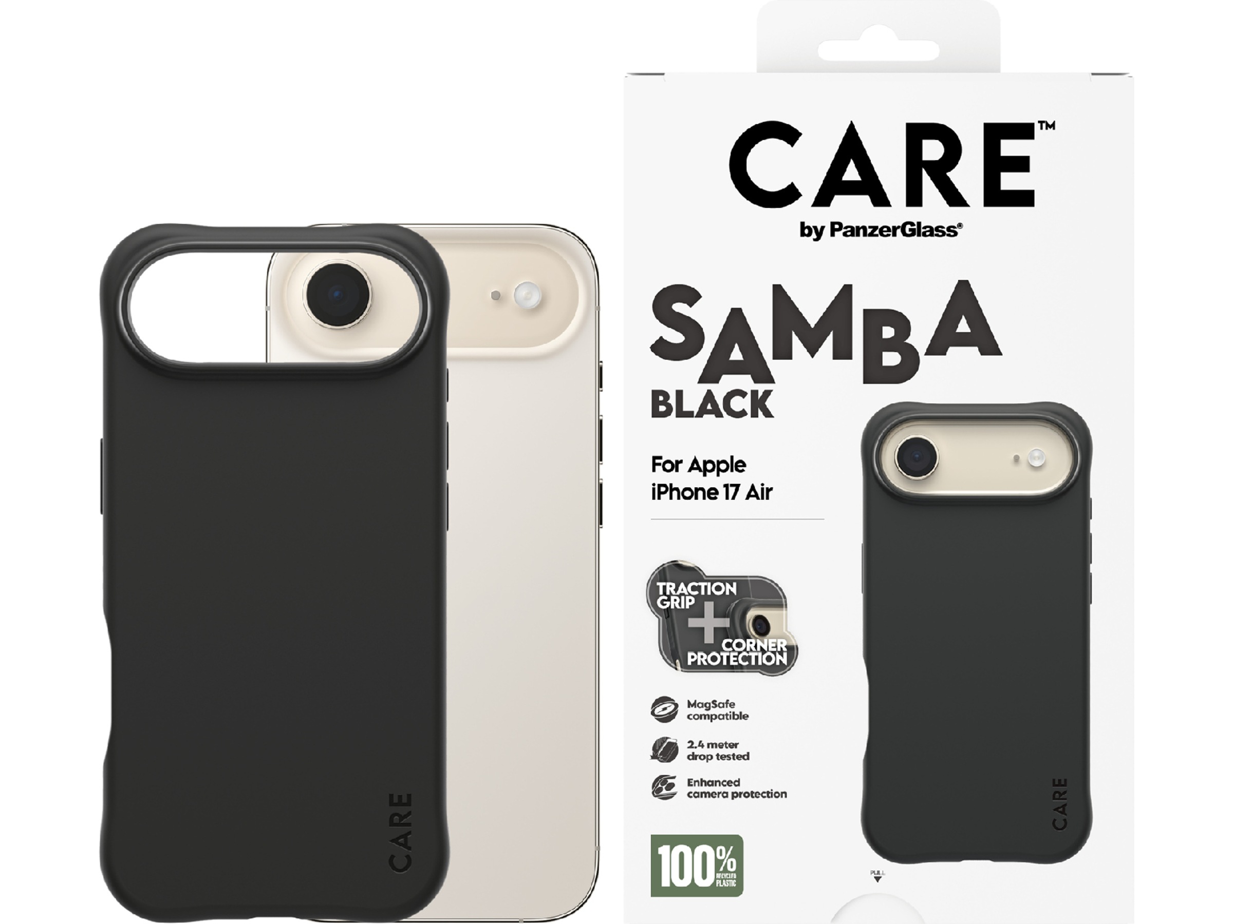 PanzerGlass CARE iPhone Air Samba Hardcase deksel (sort) Deksel til mobiltelefon