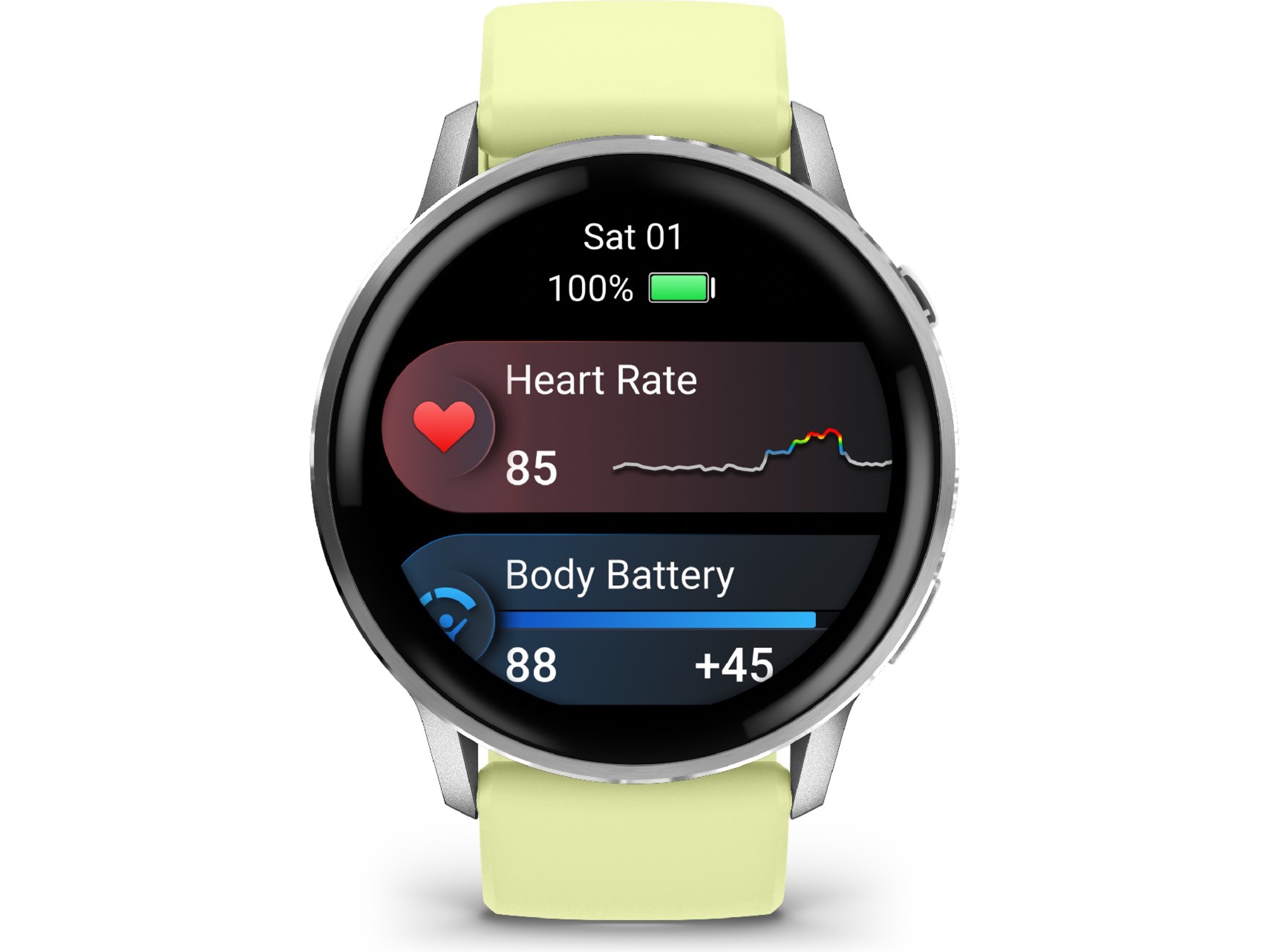 Garmin Venu 4 45mm GPS (silver/citron) Smartklokker