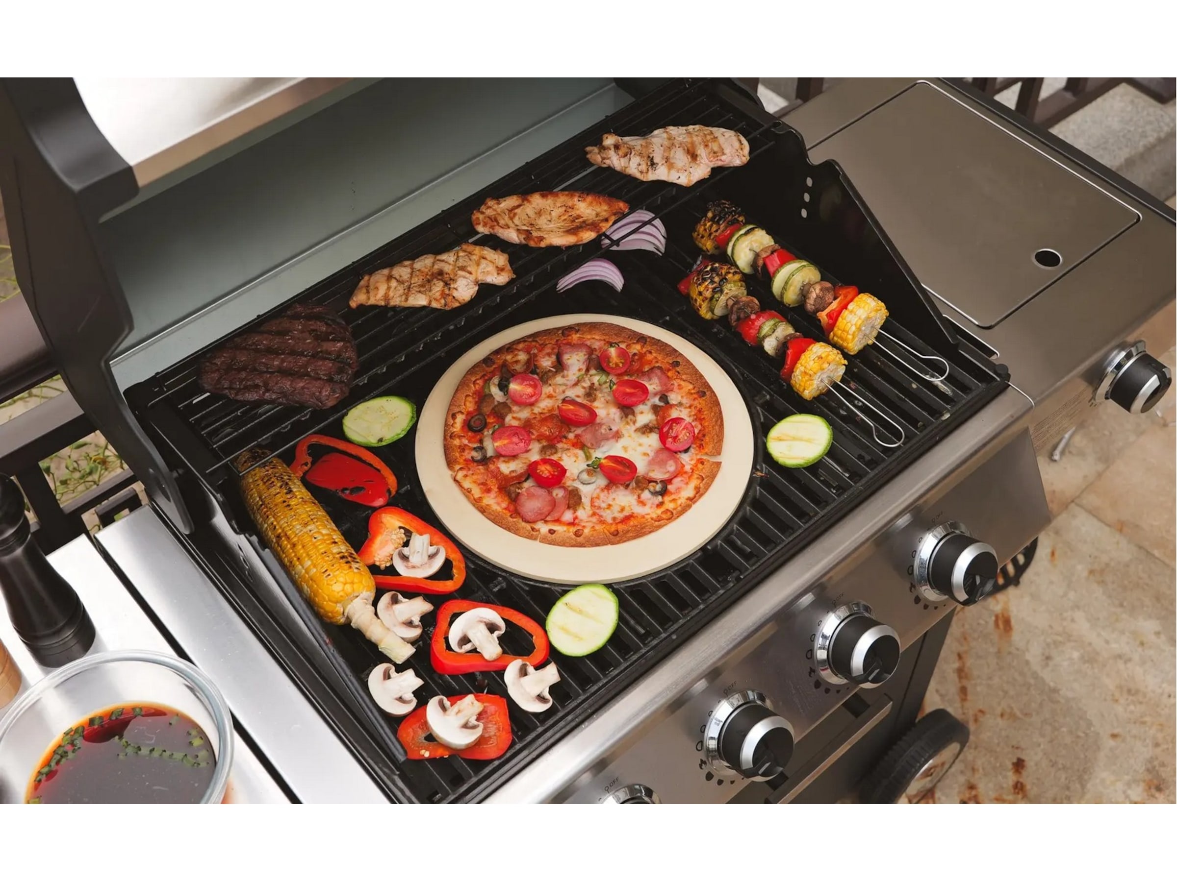 Austin and Barbeque Klassisk gassgrill med seks brennere og sidebord Grill