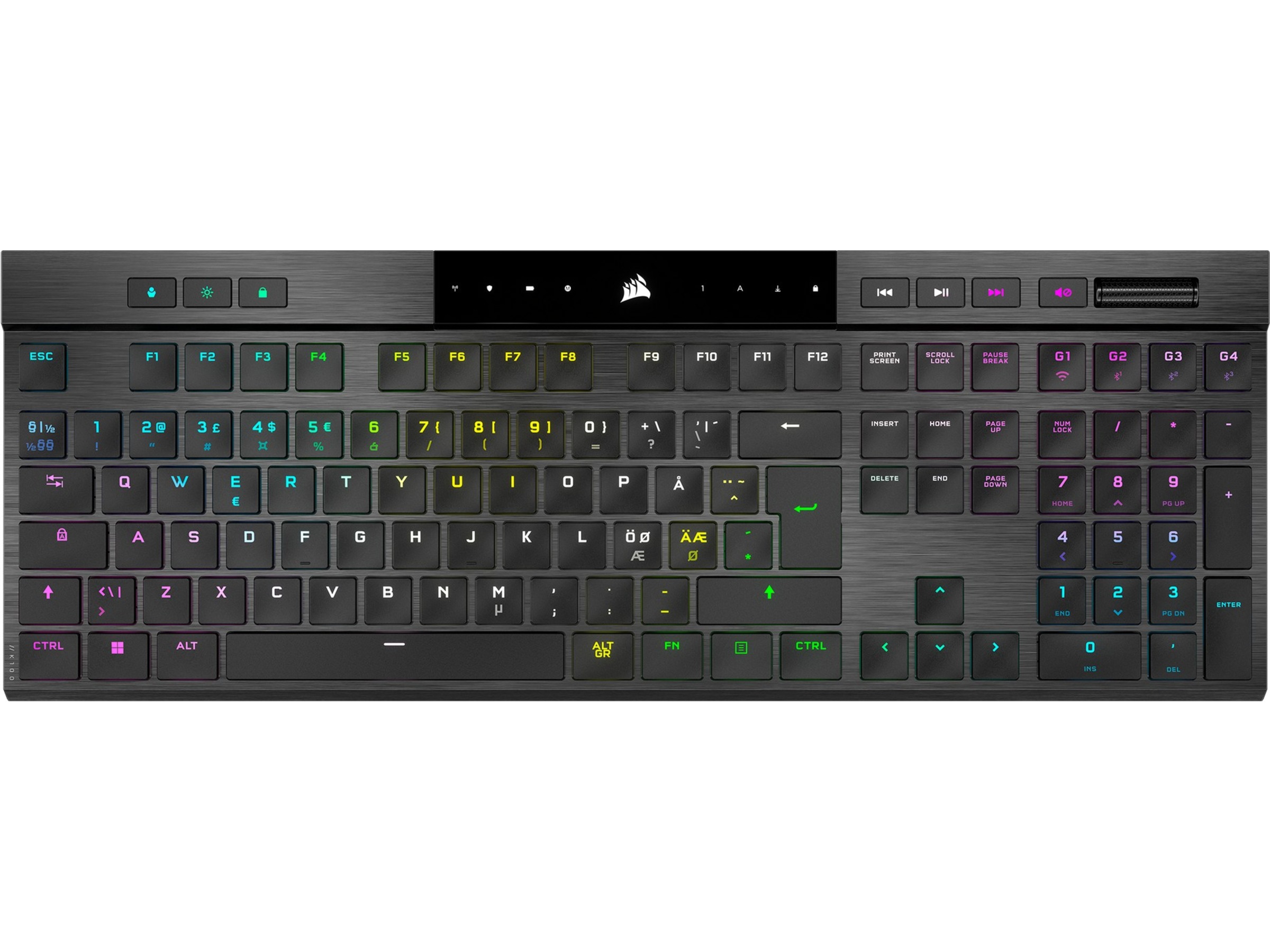 Corsair K100 Trådløst Gamingtastatur RGB (sort) Gamingtastatur
