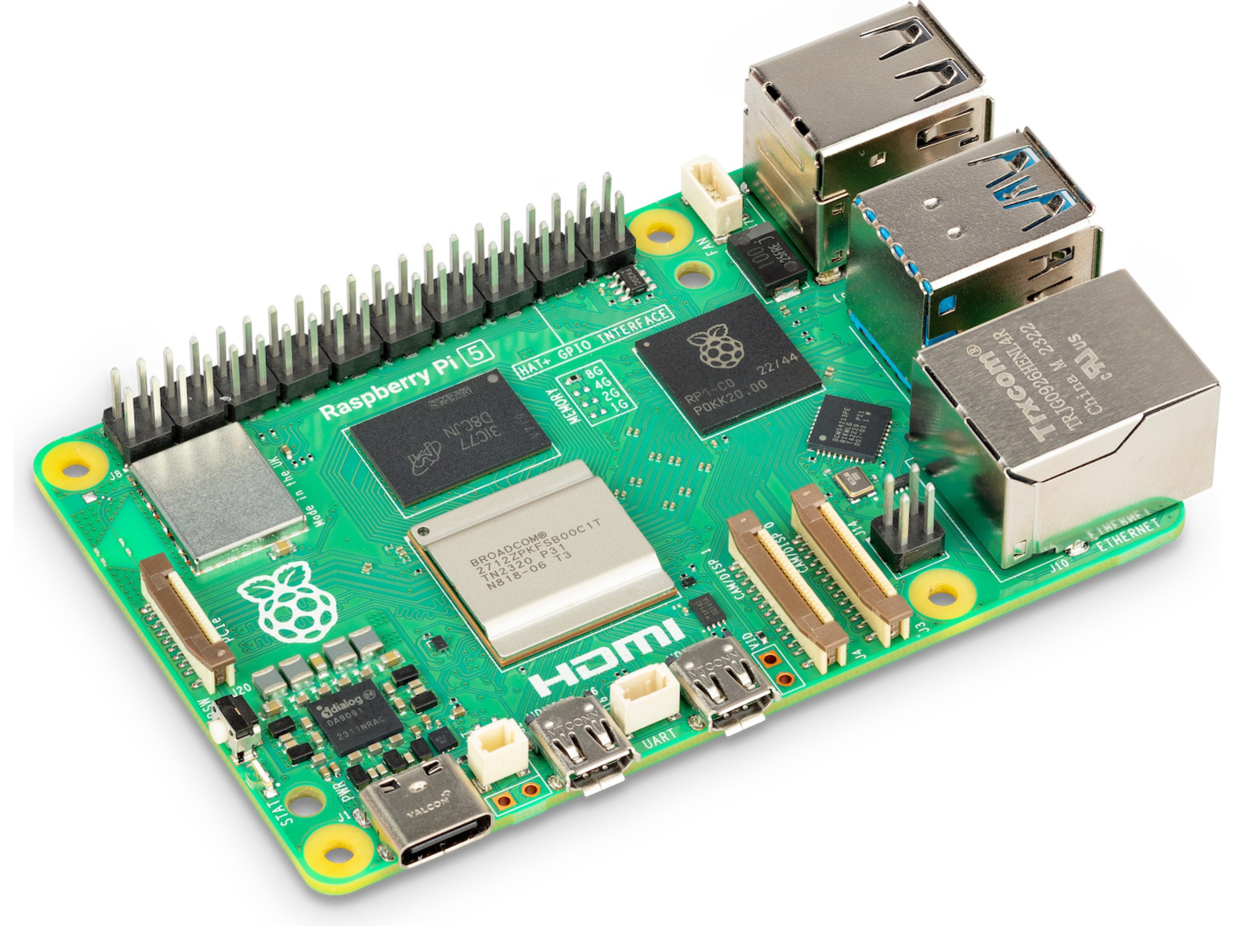 Raspberry Pi 5 Model B, 8GB RAM Integrert CPU